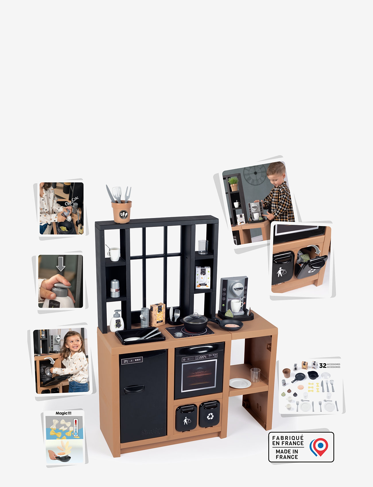 Smoby - Smoby Industriellt Leksakskök - leikkikeittiöt - black + brown - 3