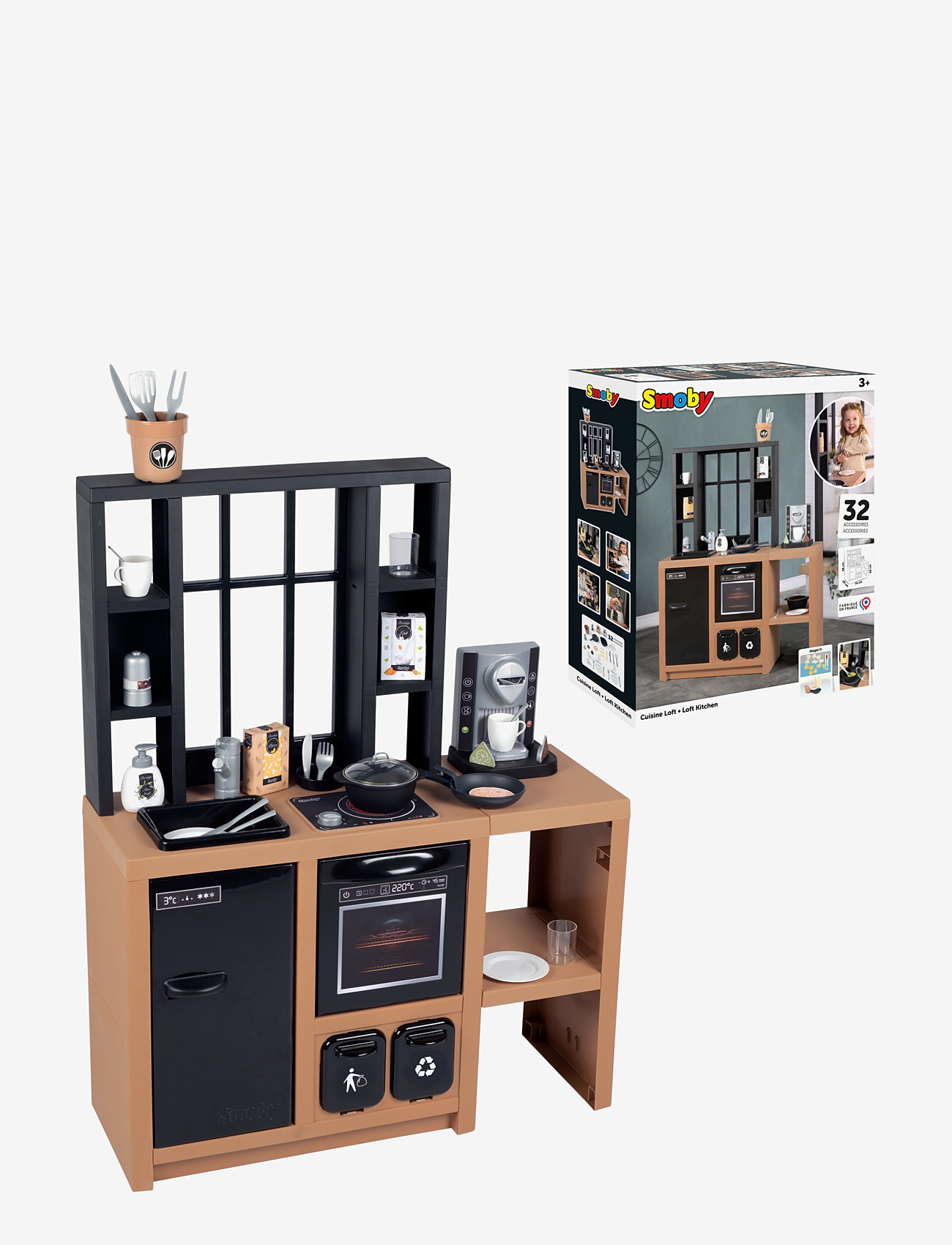 Smoby - Smoby Industriellt Leksakskök - leikkikeittiöt - black + brown - 4