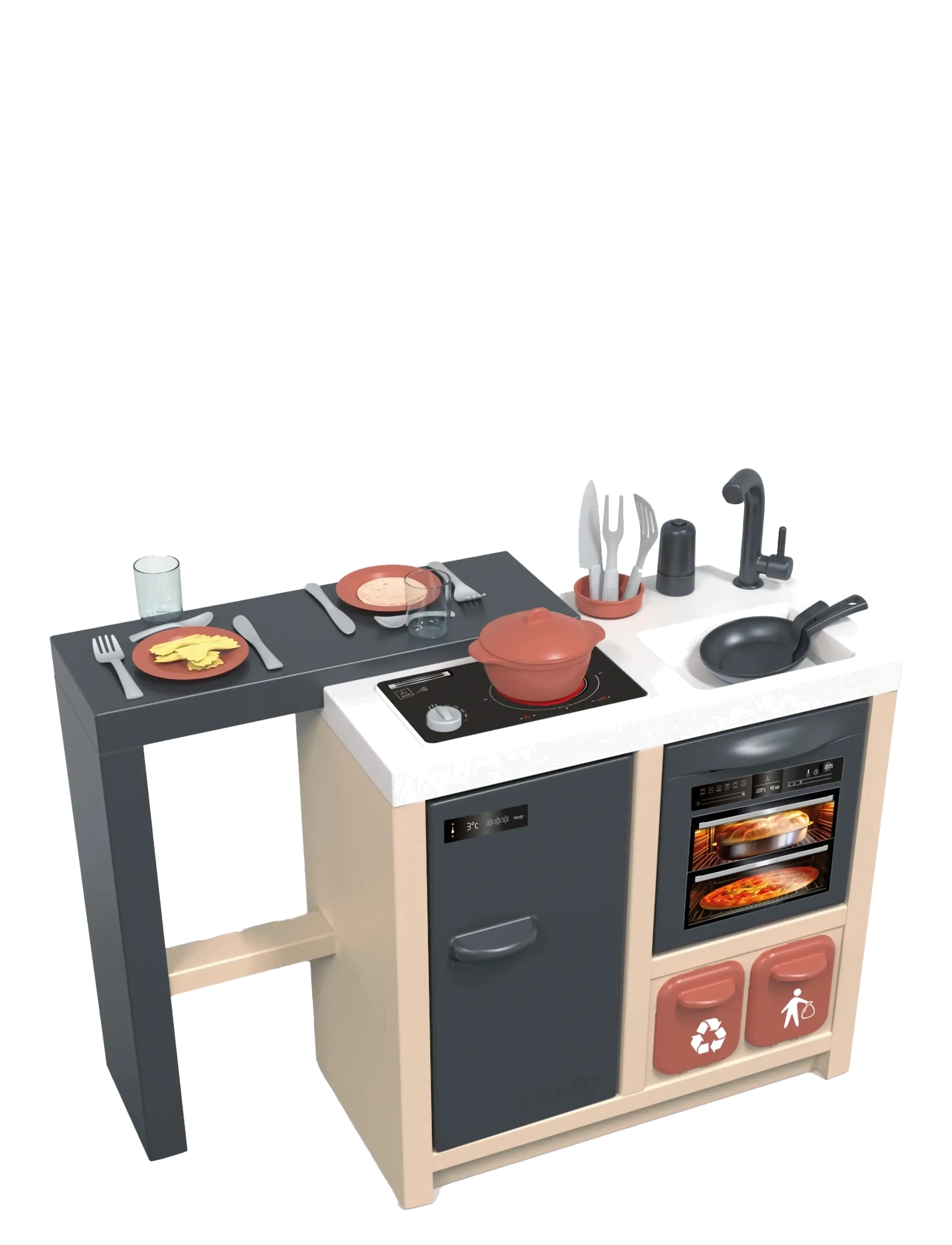 Smoby Köksö, One Size, Toy Kitchen & Accessories, Creme - Kitchens, Kinder