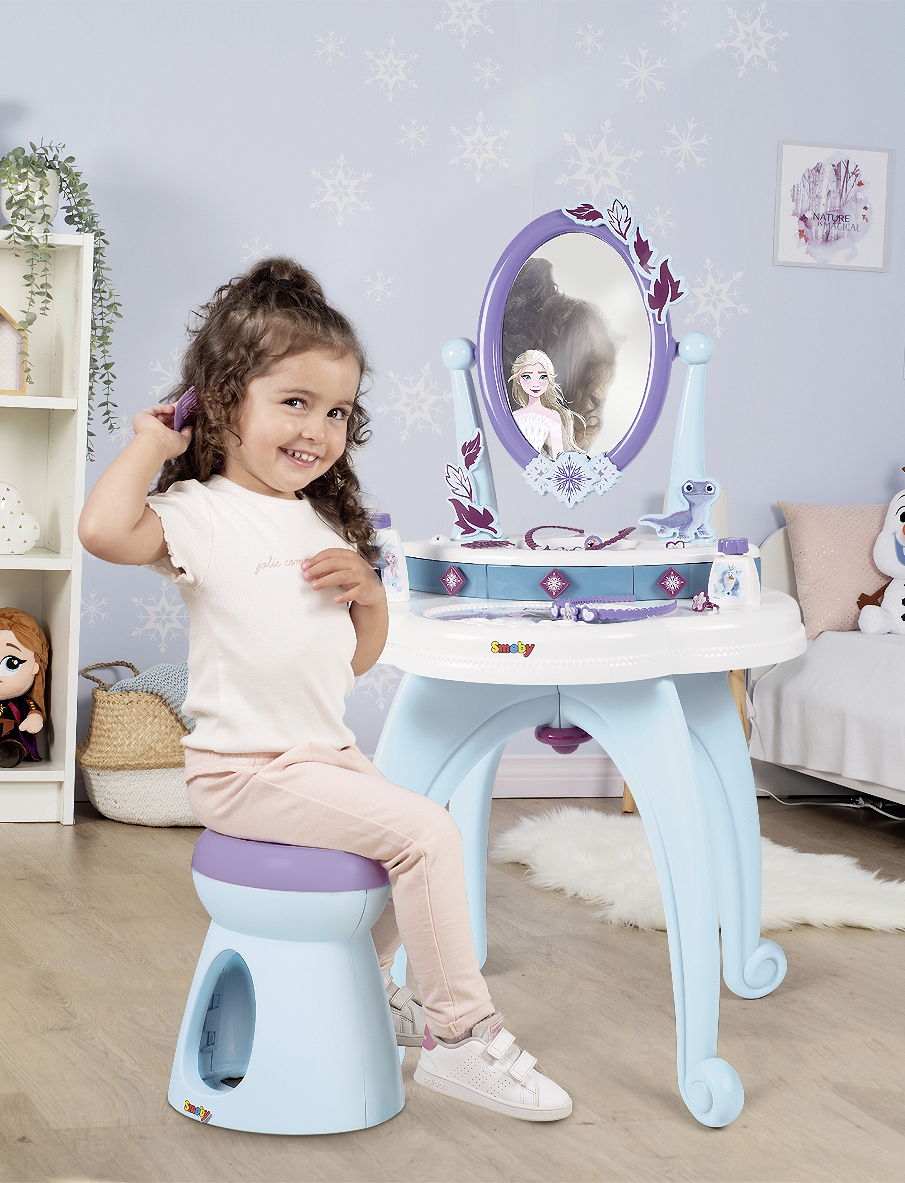 Smoby Disney Frozen 2 In 1 Dressing Table, Børn, Toy Tools, Blå, Str: ONE SIZE
