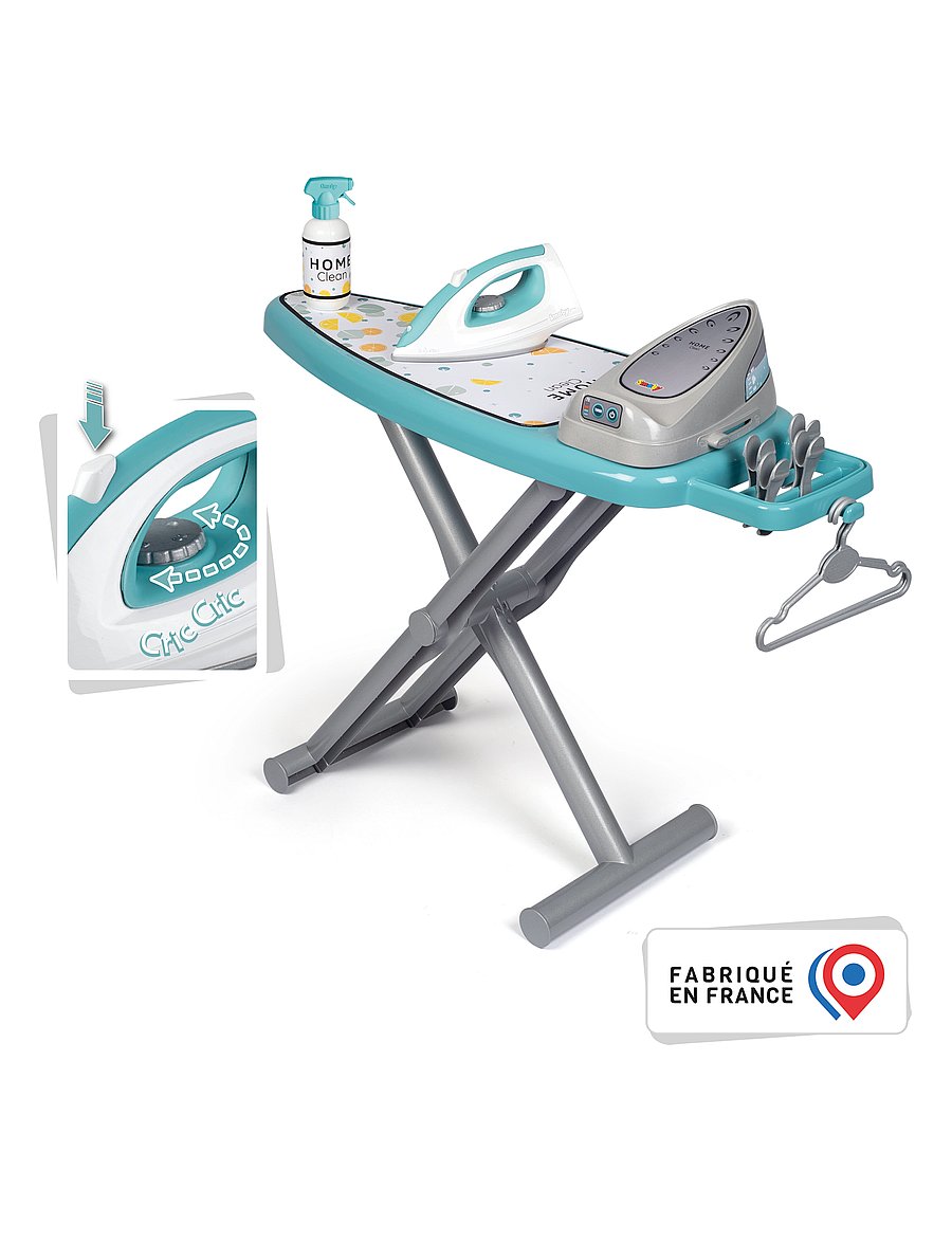Smoby - Ironing Board + Steam Iron - koristuse mänguasjad - blue - 5