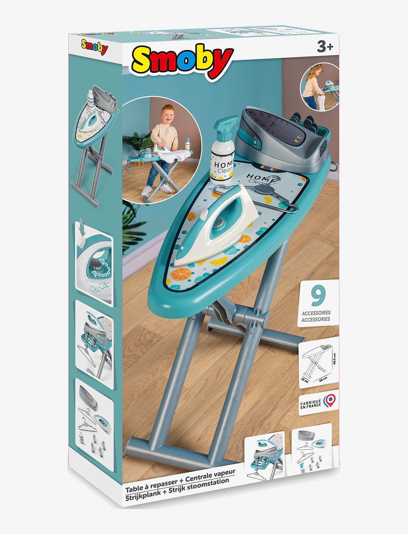 Smoby - Ironing Board + Steam Iron - städutrustning - blue - 3
