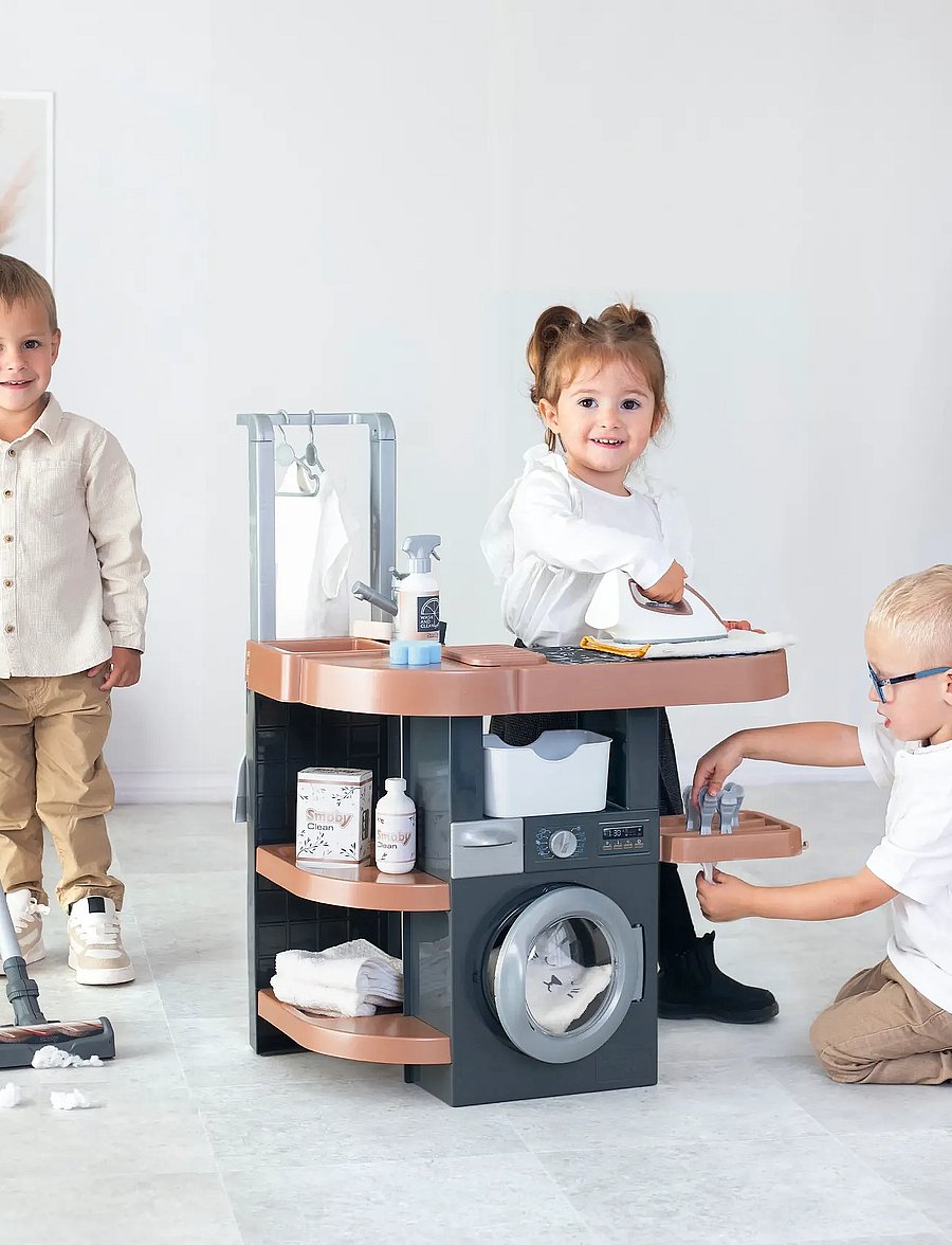 Smoby - Rowenta Wash&Clean Laundry - koristuse mänguasjad - grey - 0