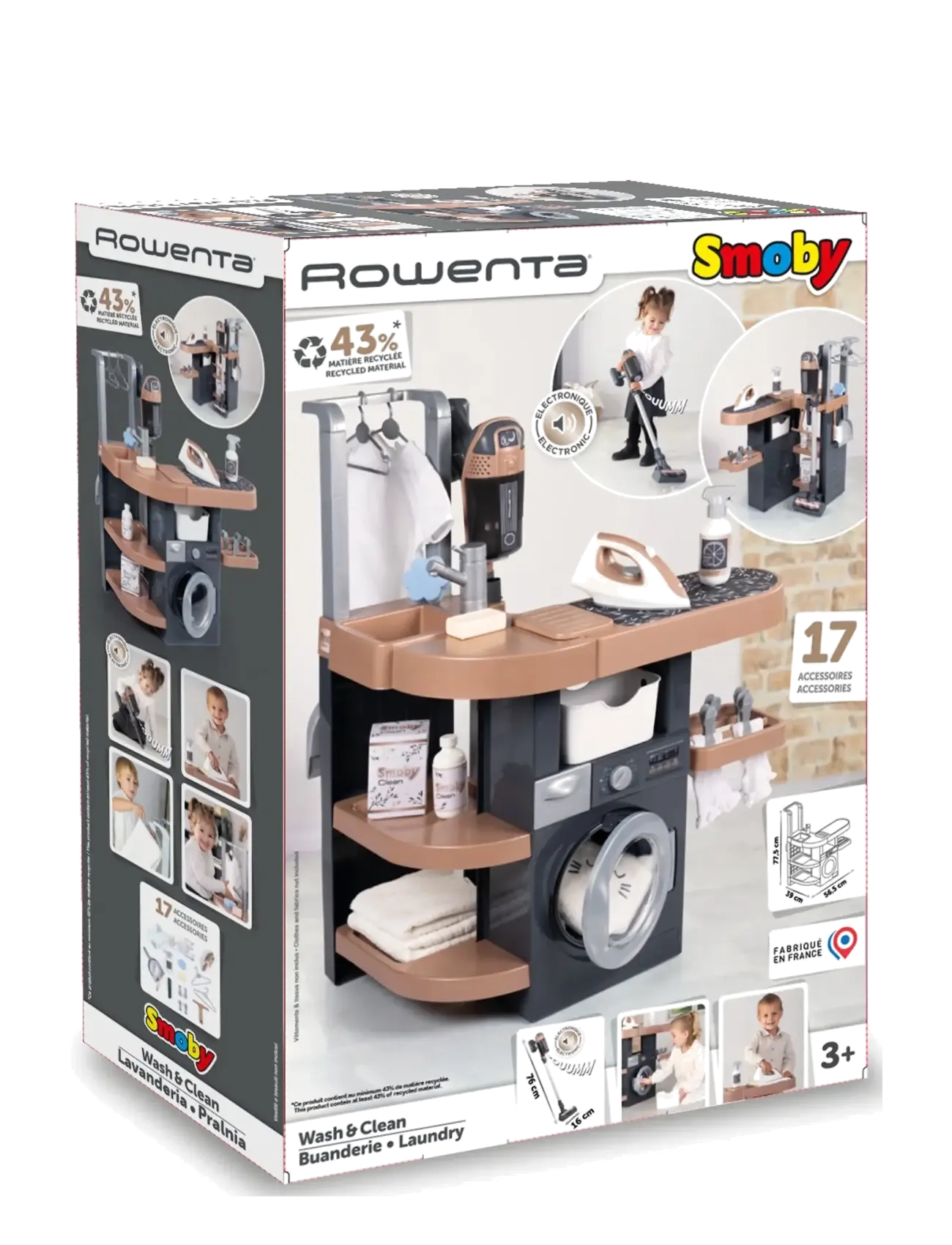 Smoby - Rowenta Wash&Clean Laundry - cleaning toys - grey - 3