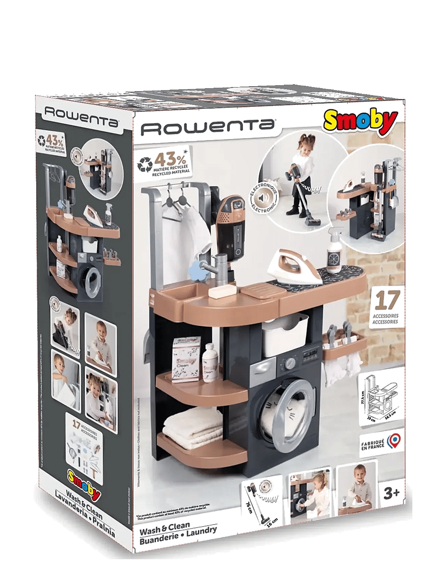 Smoby - Rowenta Wash&Clean Laundry - sünnipäevakingitused - grey - 2