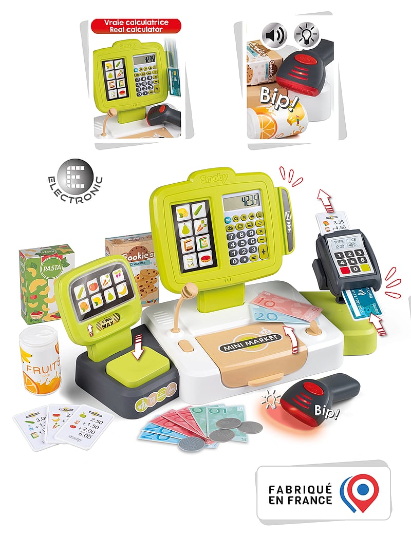 Smoby - Large Cash Register - rinkiniai ir priedai parduotuvei - green - 5