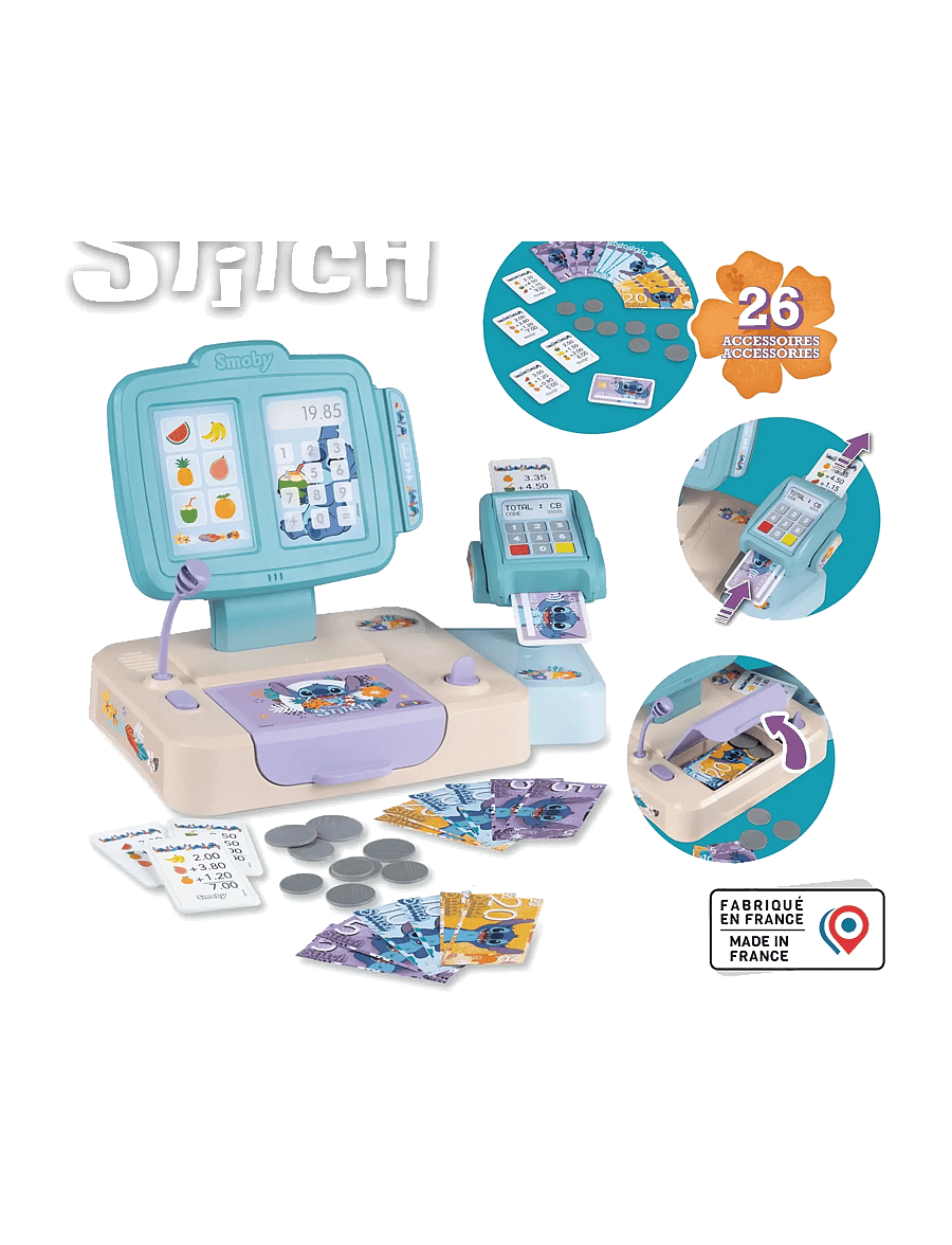 Smoby - Smoby Stitch Cash Register - supermarkt-spielsets & accessoires - blue - 4