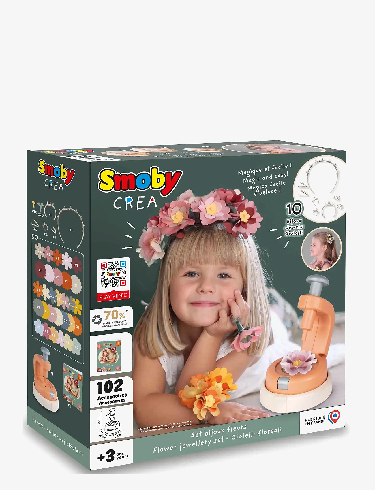 Smoby - Smoby Crea Flower Jewelry Set - käsitöökomplekt - multi colorued - 3