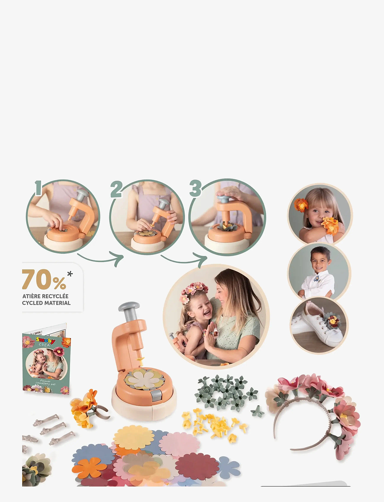 Smoby - Smoby Crea Flower Jewelry Set - käsitöökomplekt - multi colorued - 4