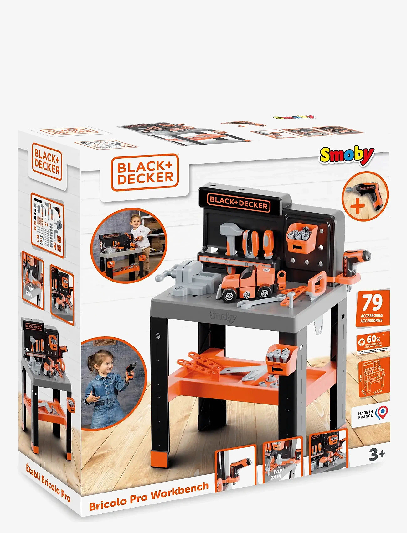 Smoby - Black&Decker  Bricolo Pro Workbench - multi colorued - 2