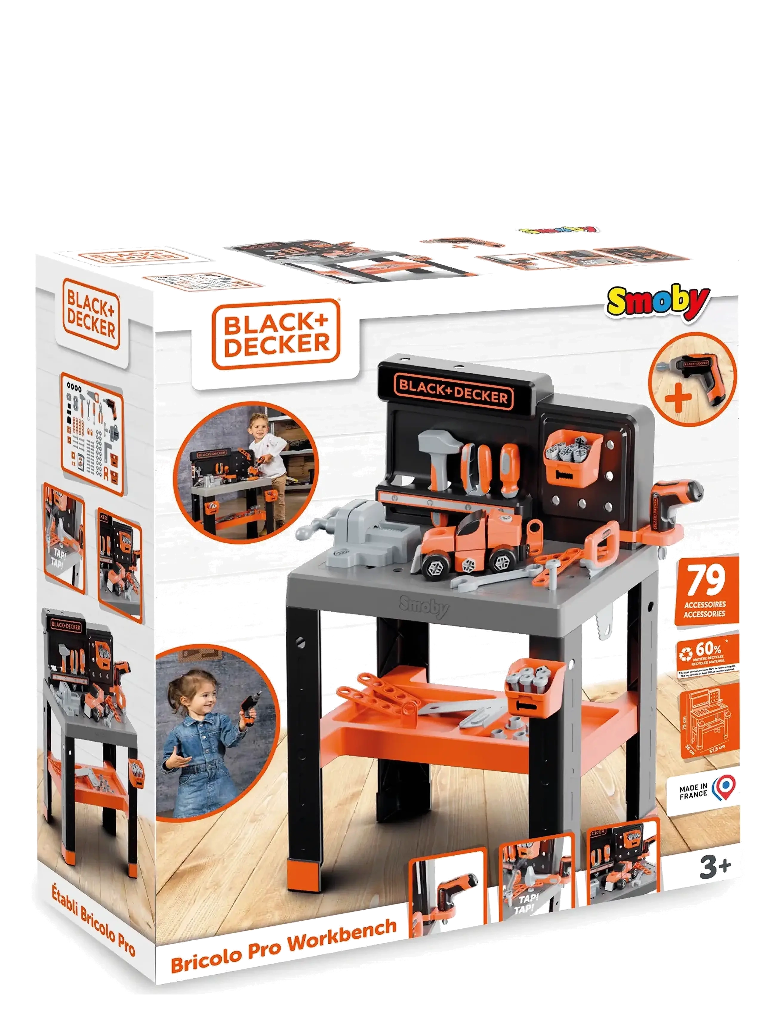 Smoby - Black&Decker  Bricolo Pro Workbench - multi colorued - 2