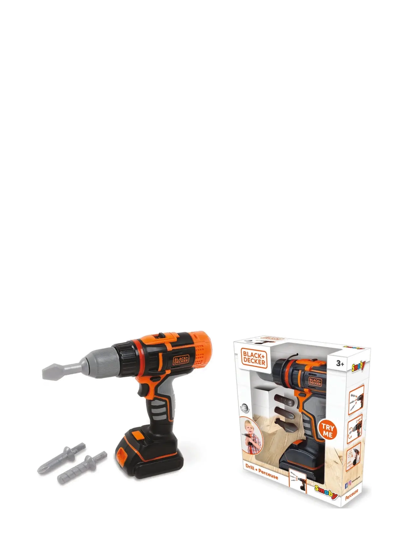 Smoby Black+Decker Electronic Drill, One Size, Role Play, Mehrfarbig/gemustert - Toy Tools, Kinder