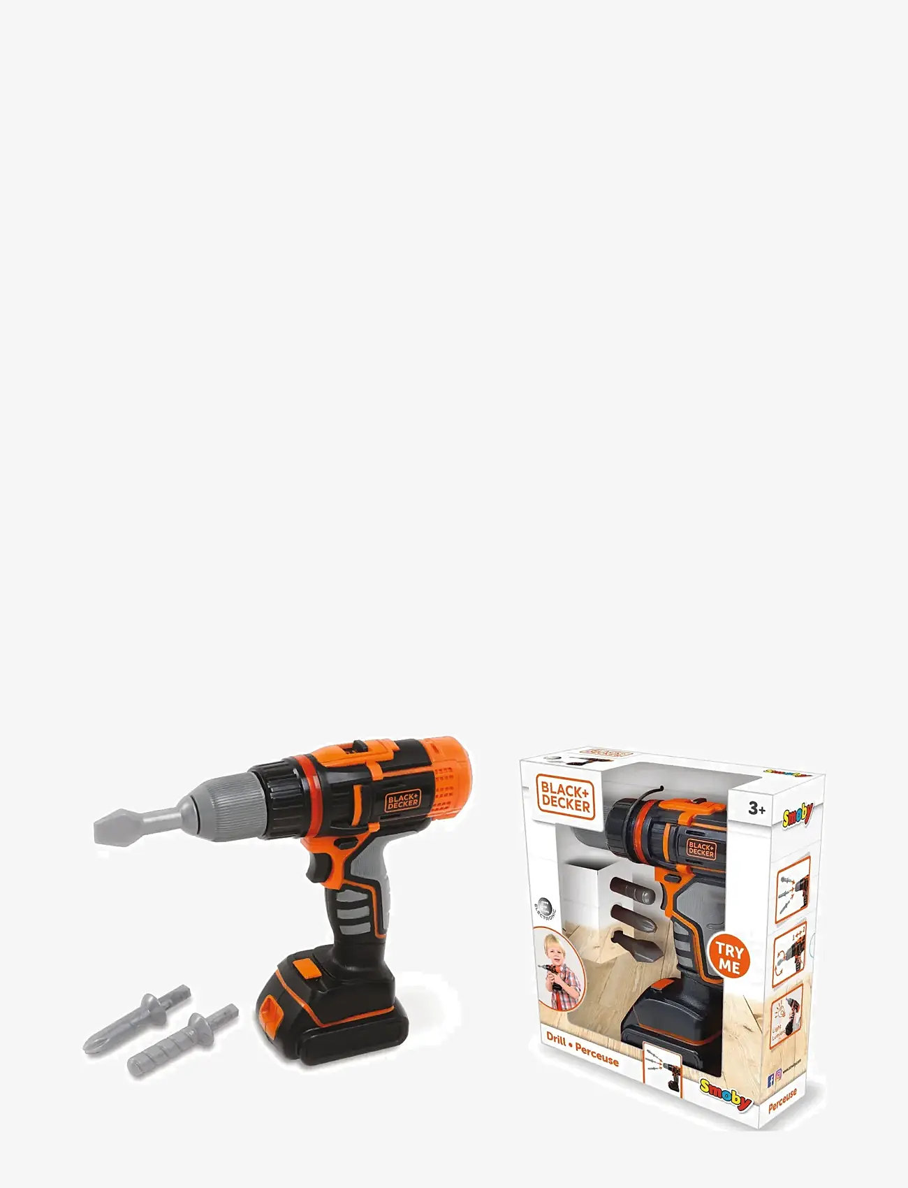 Smoby - Smoby Black+Decker Electronic Drill - legetøjsværktøj - multi coloured - 0