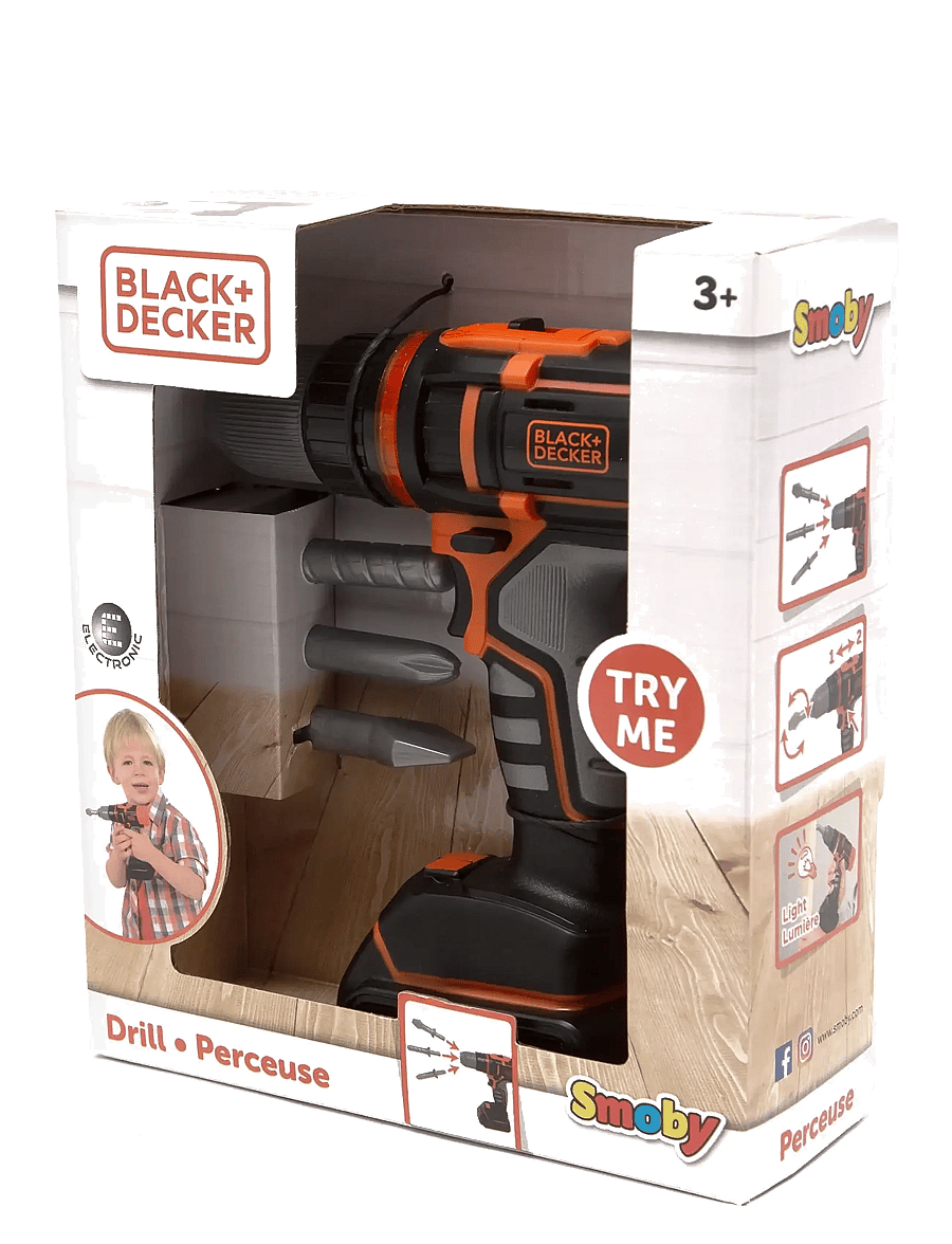 Smoby - Smoby Black+Decker Electronic Drill - mänguasjade tööriistad - multi coloured - 1