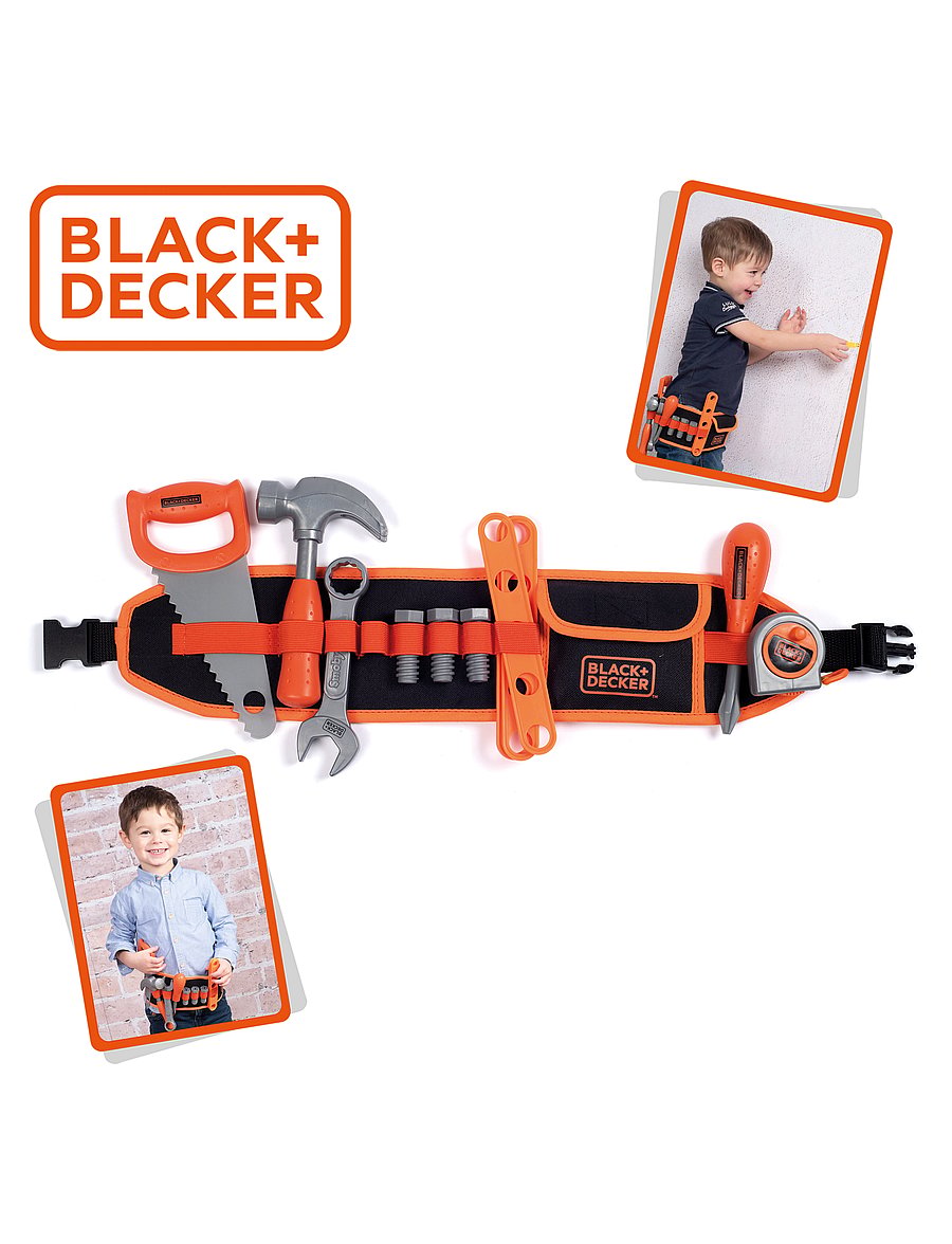 Smoby - Smoby Black+Decker Fabric Tool Belt - mänguasjade tööriistad - multi coloured - 5