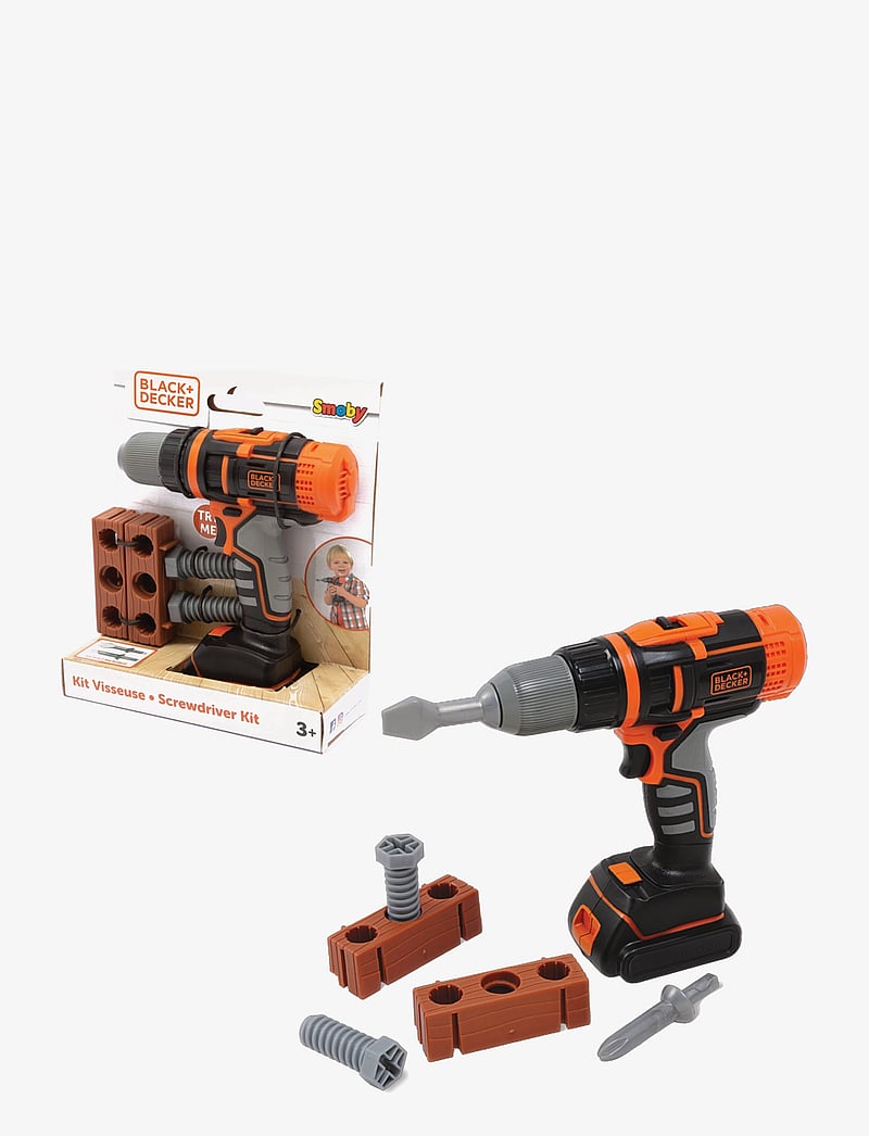Smoby - Smoby Black+Decker Mechanical Drill and Accessories - mänguasjade tööriistad - multi coloured - 1