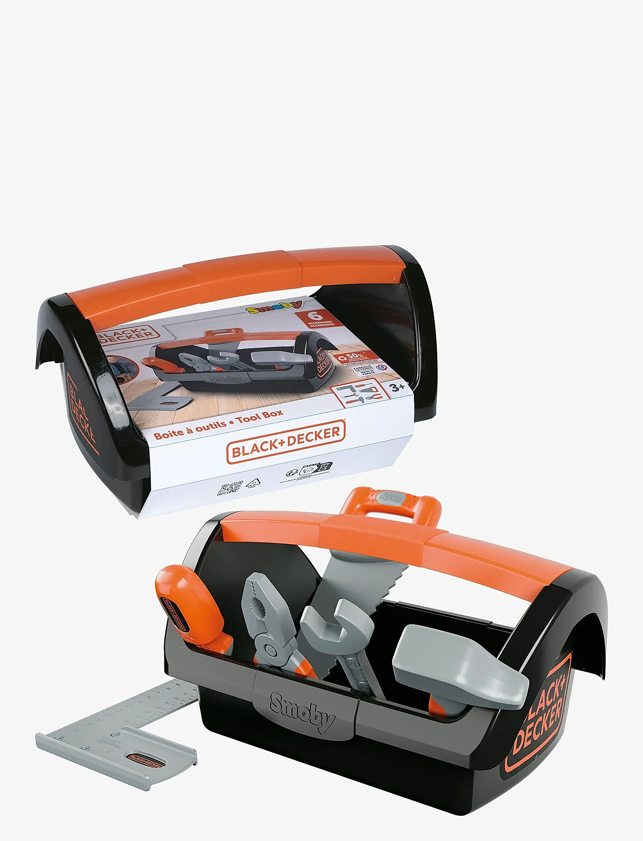 Smoby - Black&Decker  Tool Box + 6 TooLS - leksaksverktyg - black - 2