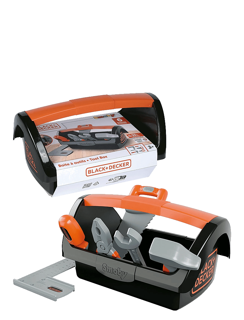 Smoby - Black&Decker Tool Box + 6 TooLS - mänguasjade tööriistad - black - 1