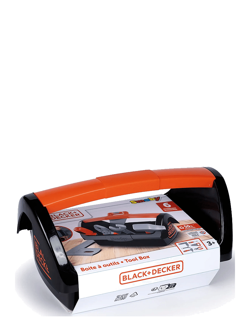 Smoby - Black&Decker Tool Box + 6 TooLS - mänguasjade tööriistad - black - 2
