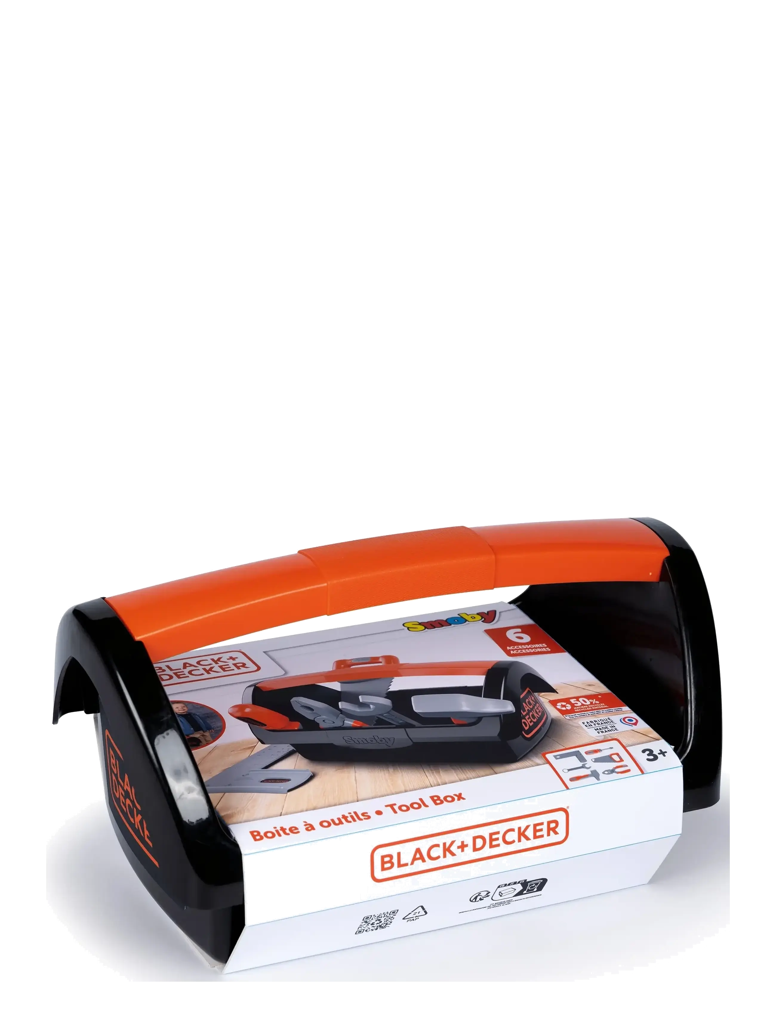 Smoby - Black+Decker Tool Box + 6 Tools - legetøjsværktøj - black - 2