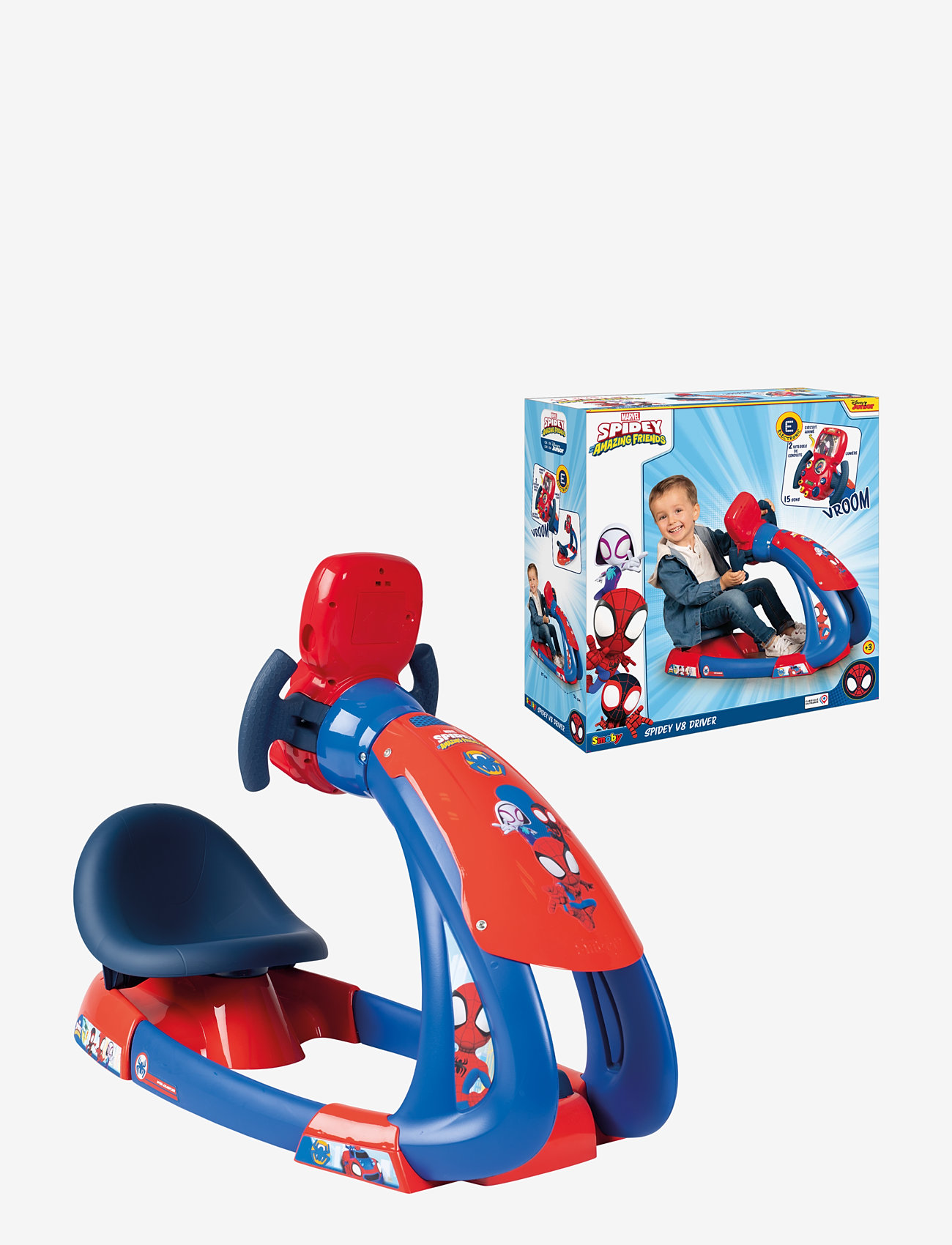 Smoby - Smoby Disney Spidey V8 Driver Simulator - gåbiler - red - 2