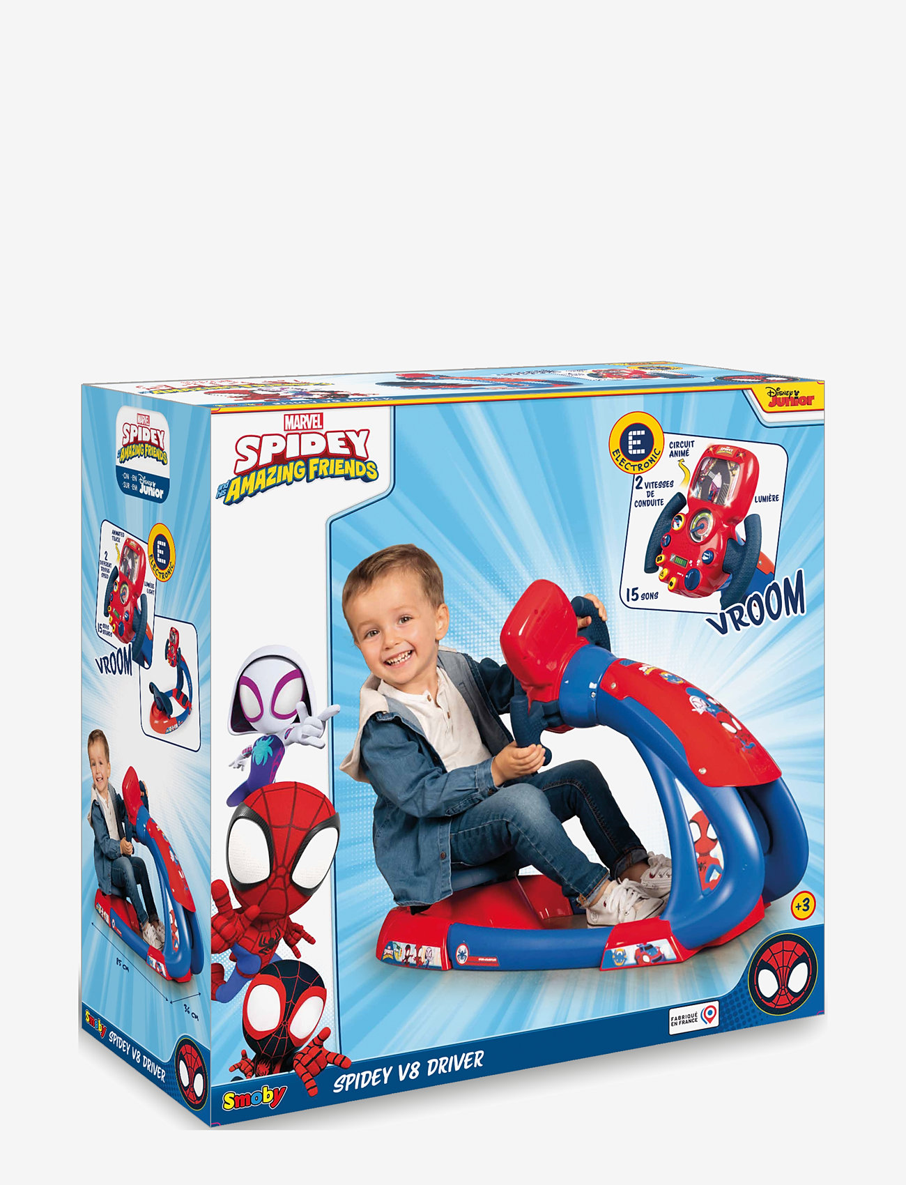 Smoby - Smoby Disney Spidey V8 Driver Simulator - gåbiler - red - 3