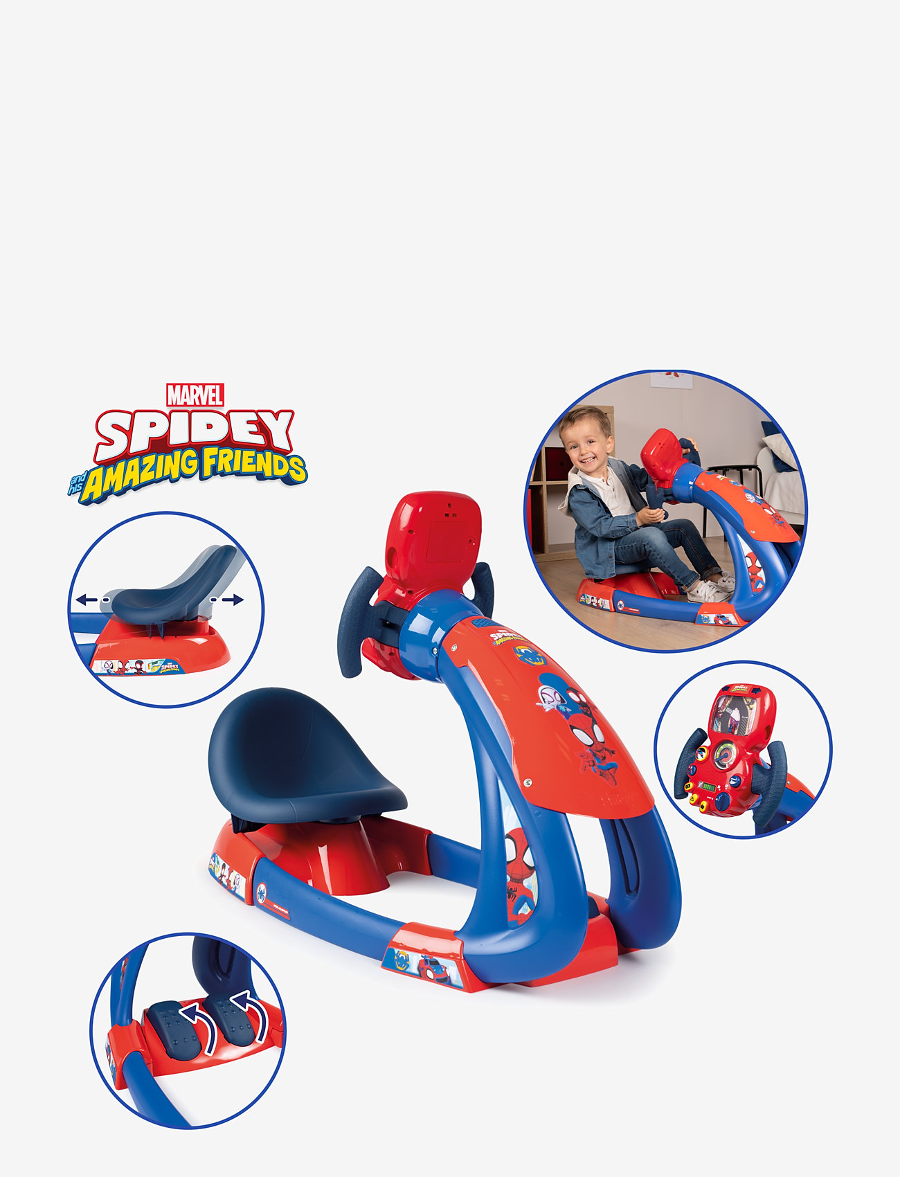 Smoby - Smoby Disney Spidey V8 Driver Simulator - gåbiler - red - 4