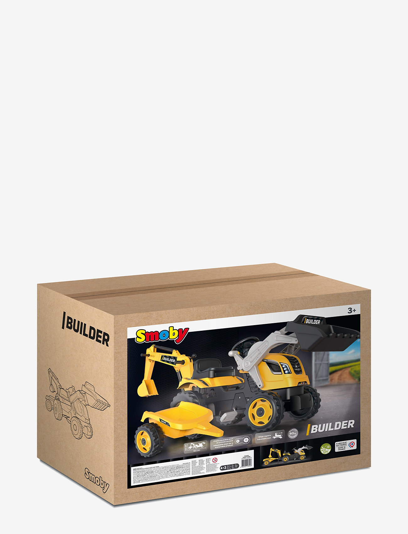 Smoby - Builder Max tractor + trailer - multicoloured - 3