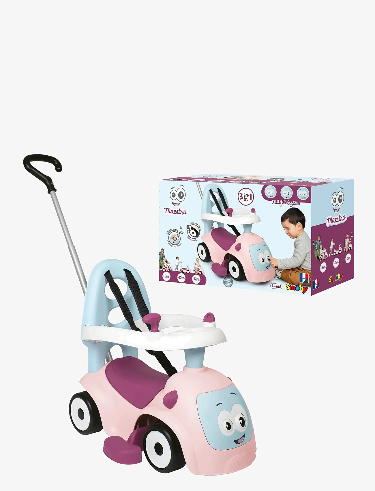Smoby - Pink Maestro Ride-On - tõmmatavad mänguasjad - pink - 0