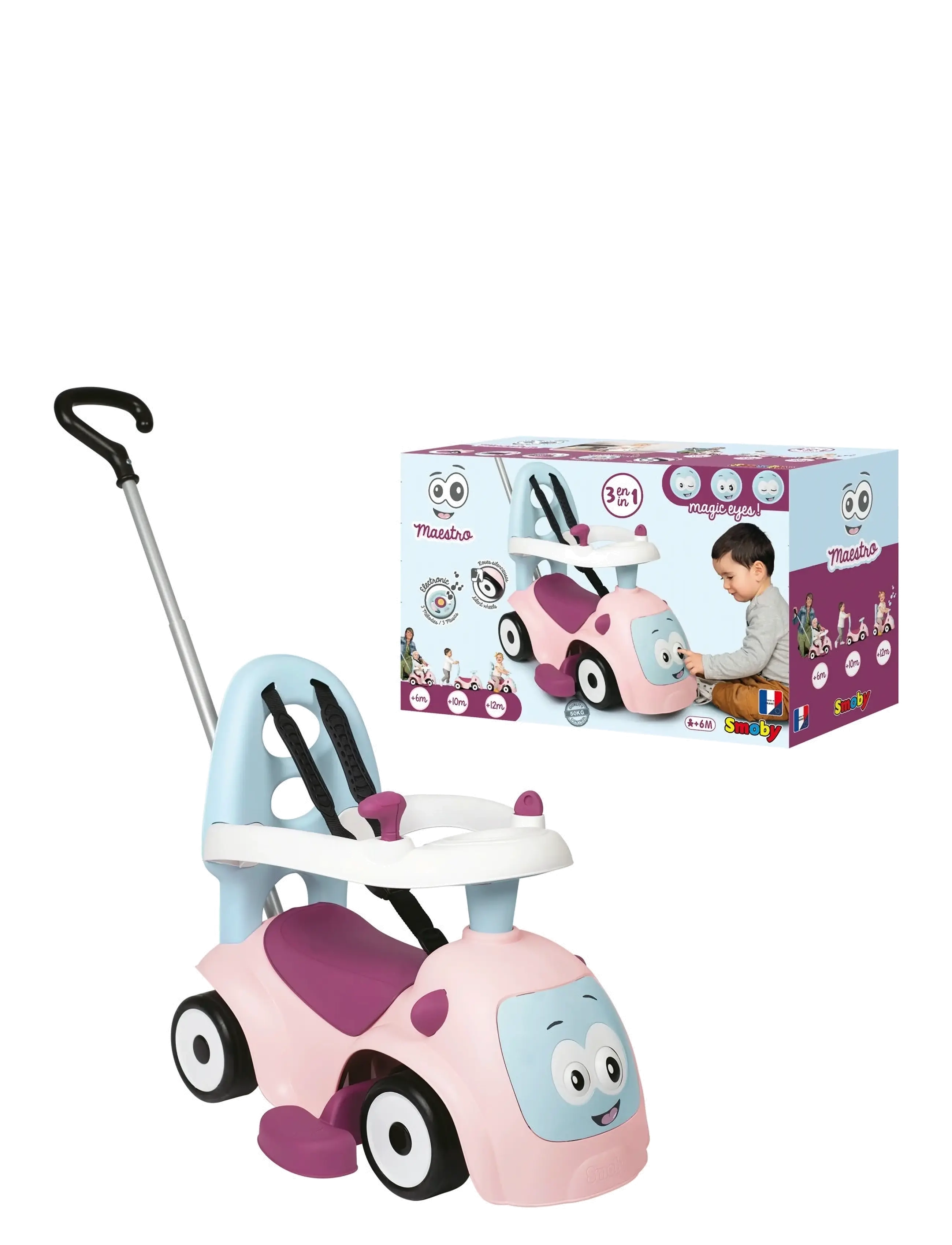Smoby Pink Maestro Ride-On - Gåbilar - PINK / pink/rose