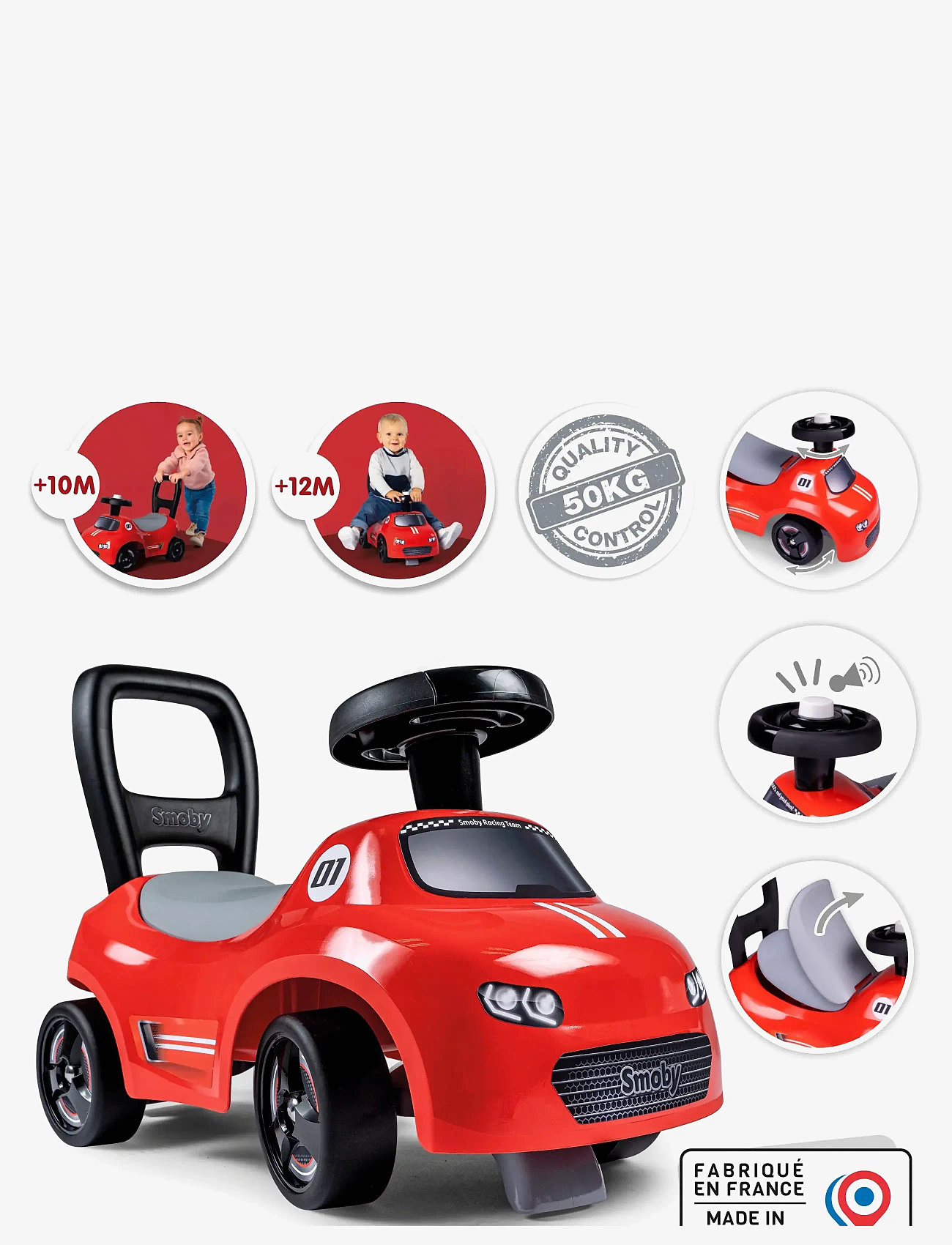 Smoby - Red Auto Ride-On - red - 3