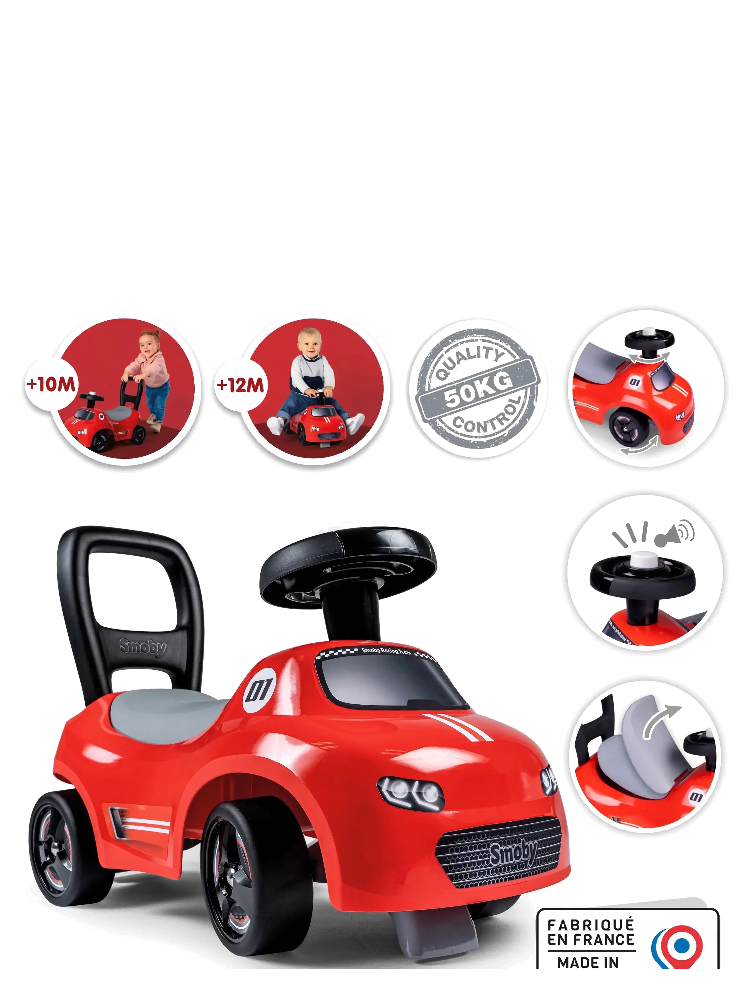 Smoby - Red Auto Ride-On - red - 3