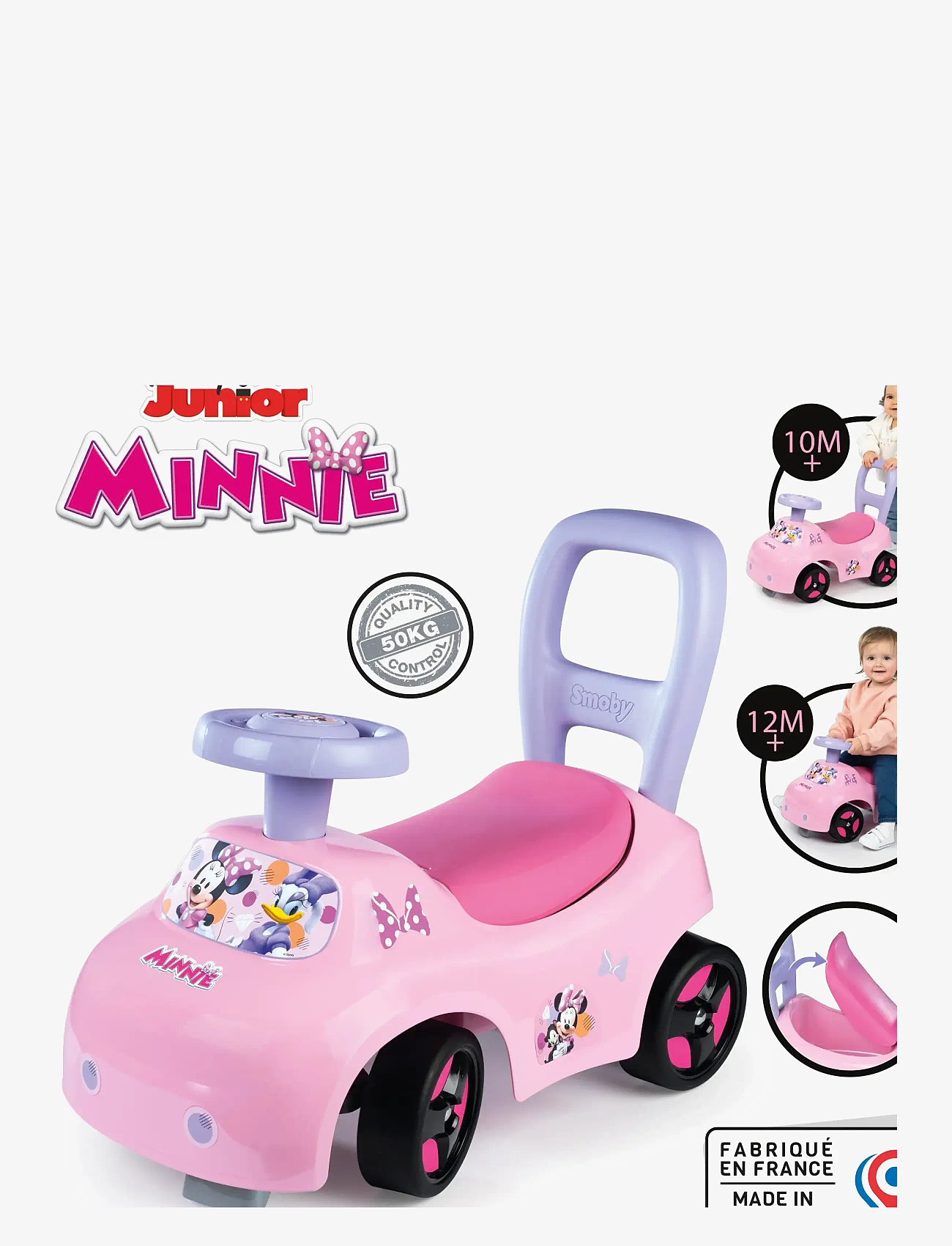 Smoby - Minnie Auto Ride-On - aufsitzspielzeug - pink - 4