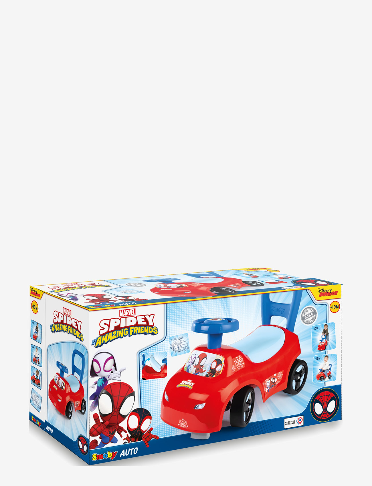 Smoby - Smoby Marvel Spidey Lära-Gå-Bil - gåbilar - red - 3