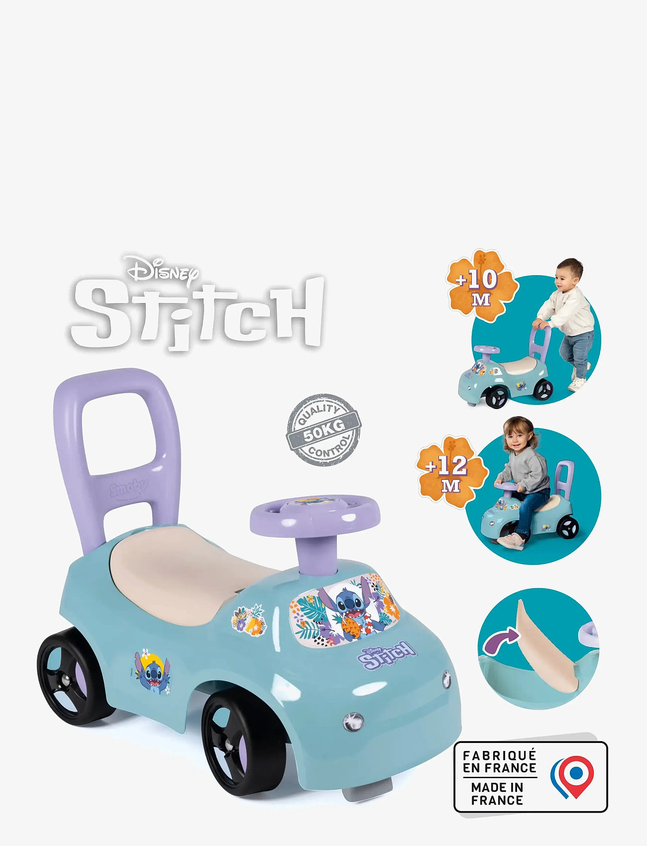 Smoby - Smoby Stitch  Car Ride On - gåbiler - multi colorued - 4