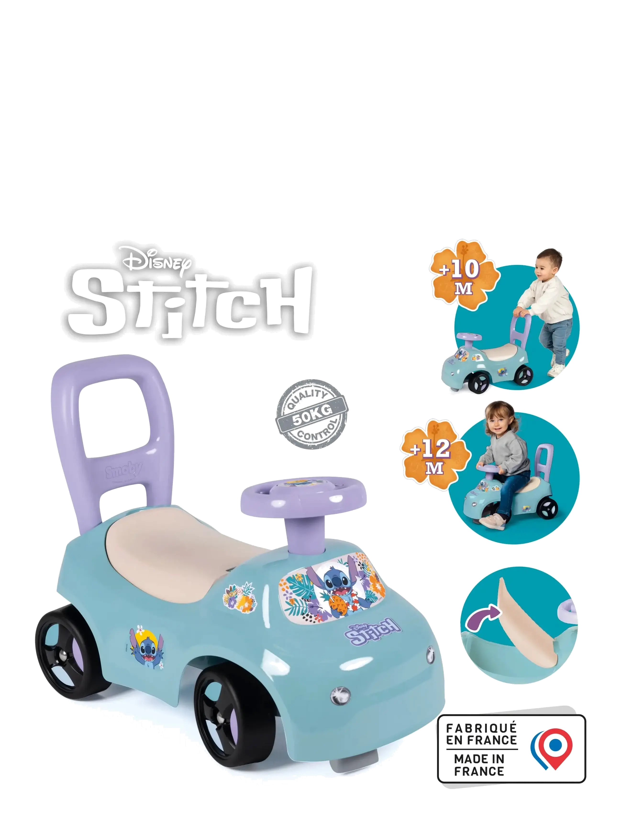Smoby - Smoby Stitch  Car Ride On - fødselsdagsgaver - multi colorued - 3