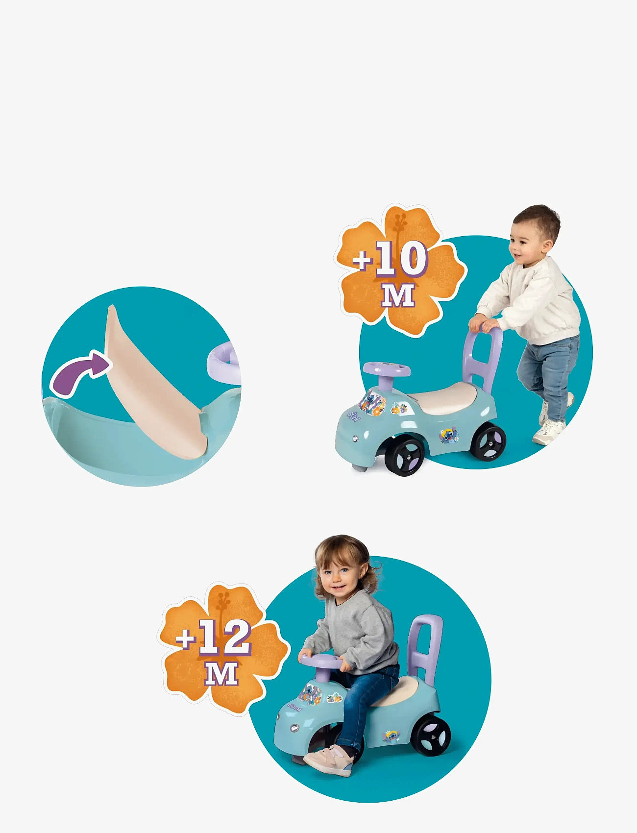 Smoby - Smoby Stitch  Car Ride On - gåbiler - multi colorued - 5