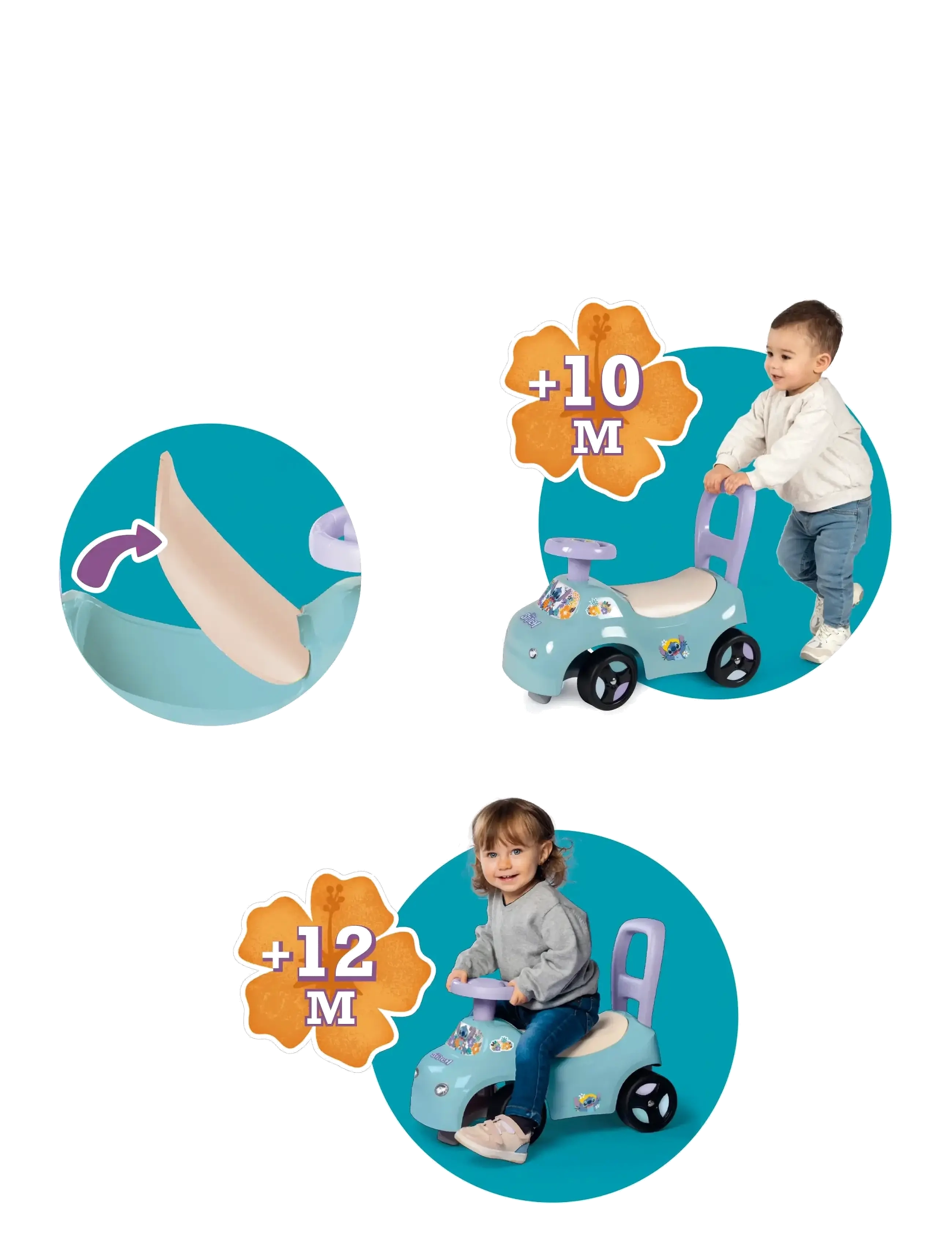 Smoby - Smoby Stitch  Car Ride On - fødselsdagsgaver - multi colorued - 4