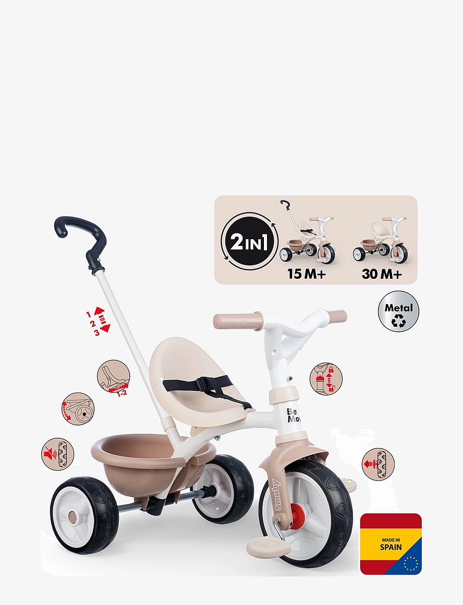 Smoby - Smoby Be Move Trehjuling Beige - pink/beige - 4