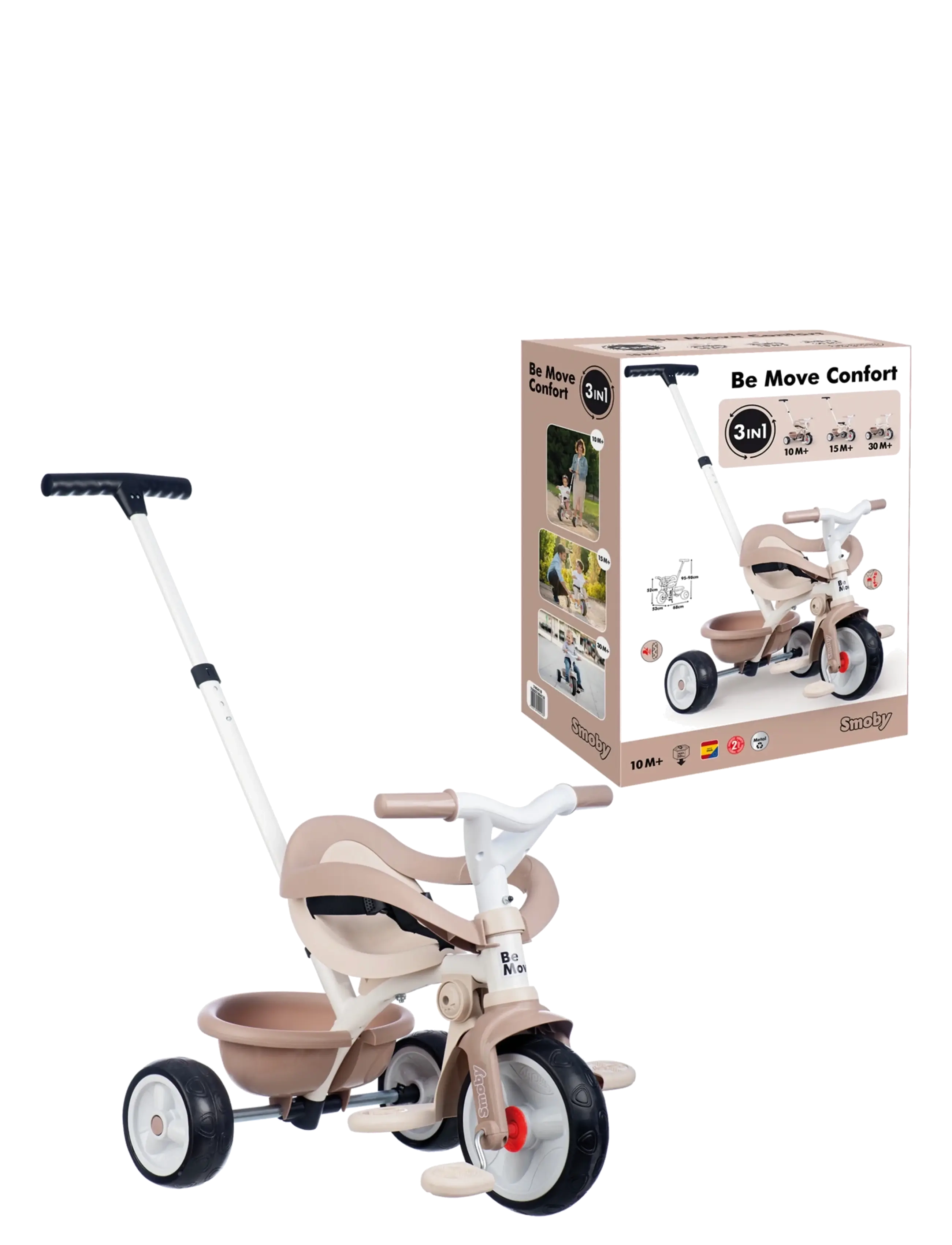 Smoby - Smoby Be Move Comfort Trehjuling Beige - gåbilar - green - 2