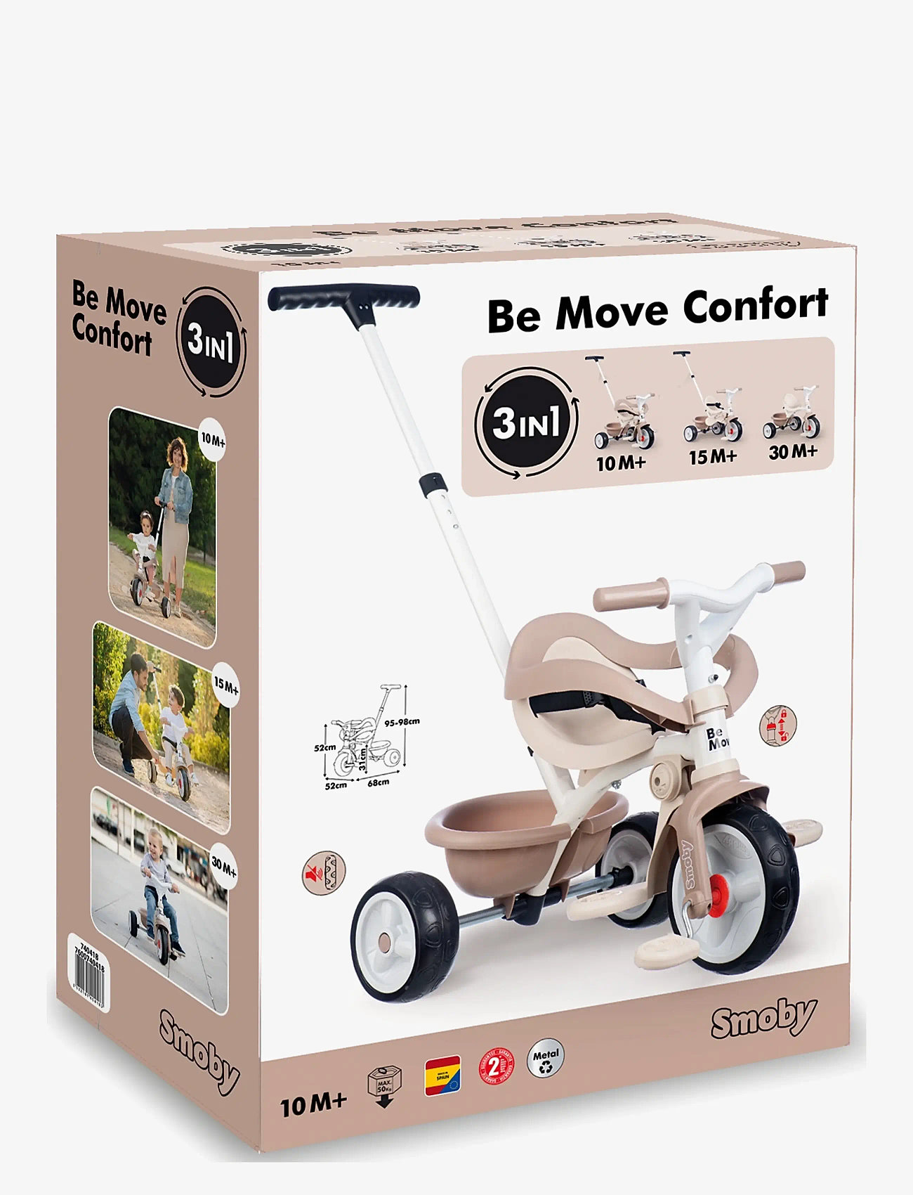 Smoby - Smoby Be Move Comfort Trehjuling Beige - jeździki - green - 3