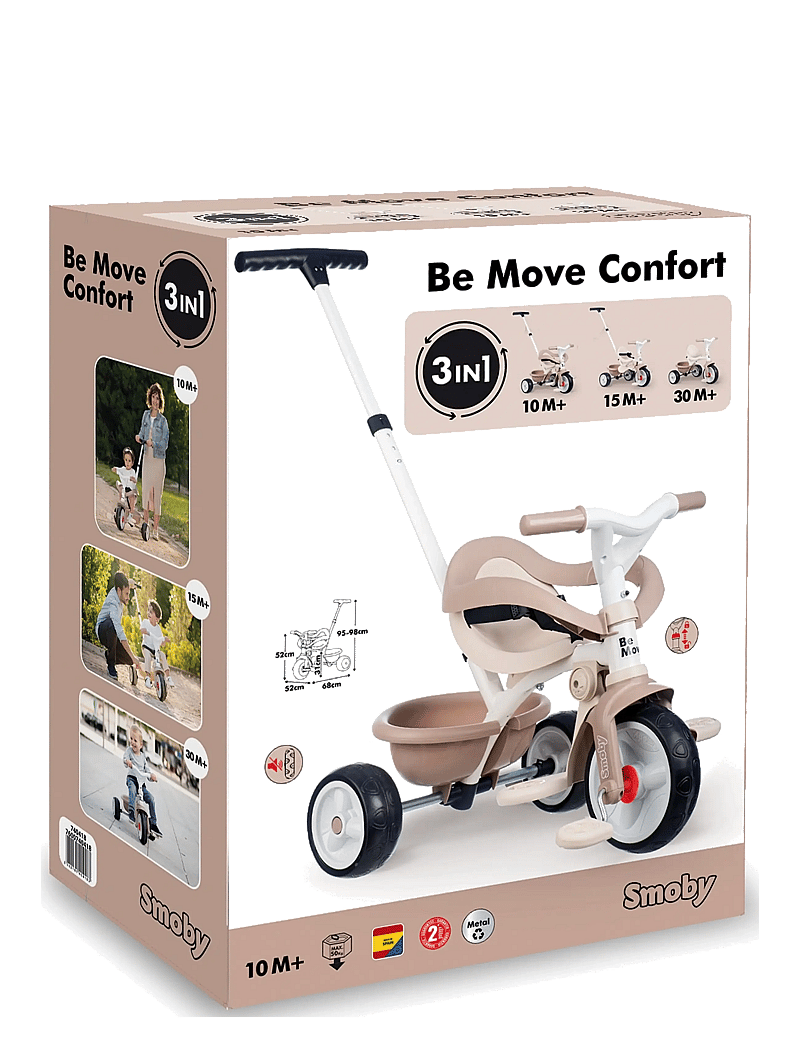 Smoby - Smoby Be Move Comfort Trehjuling Beige - jeździki - green - 3
