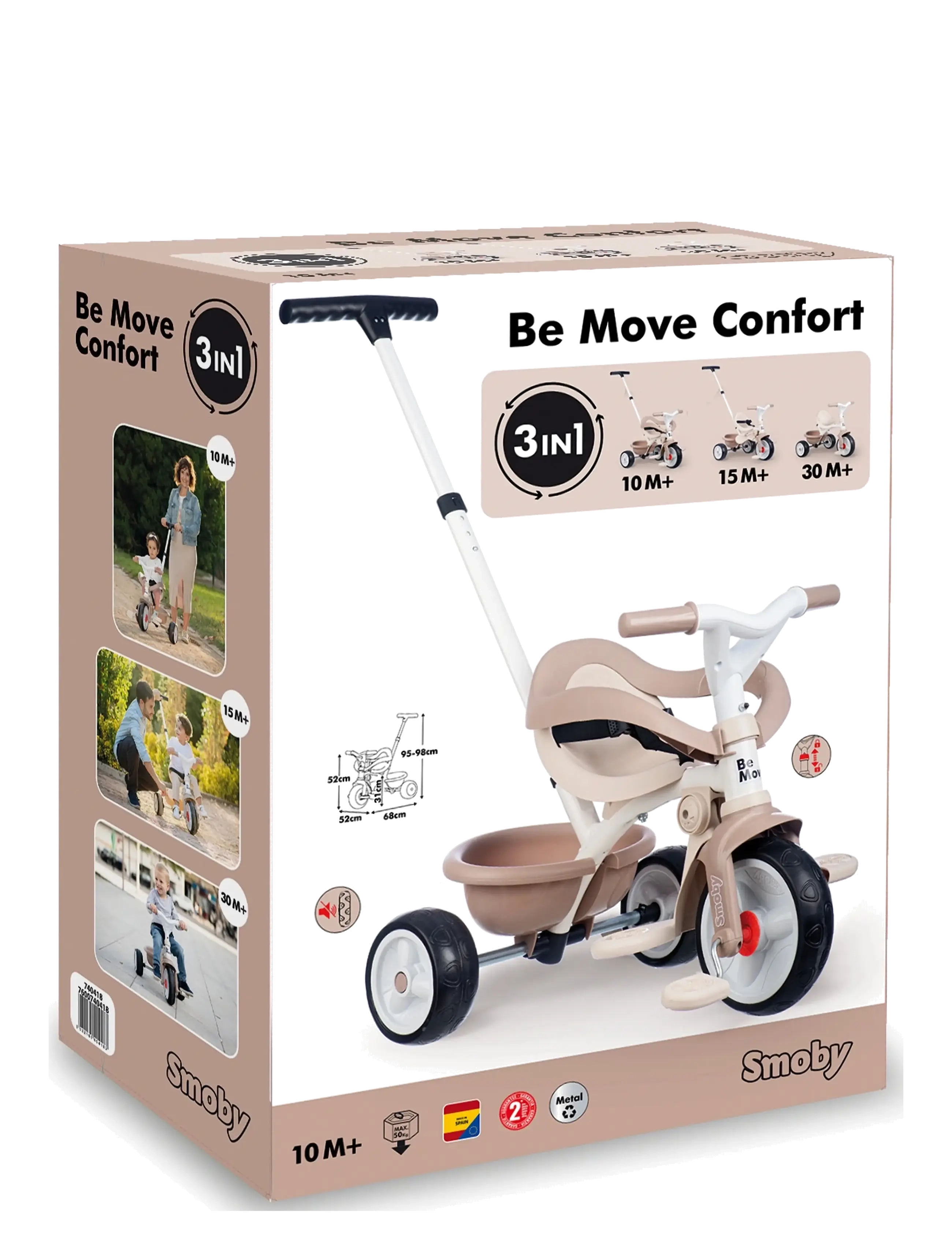 Smoby - Smoby Be Move Comfort Trehjuling Beige - gåbilar - green - 3