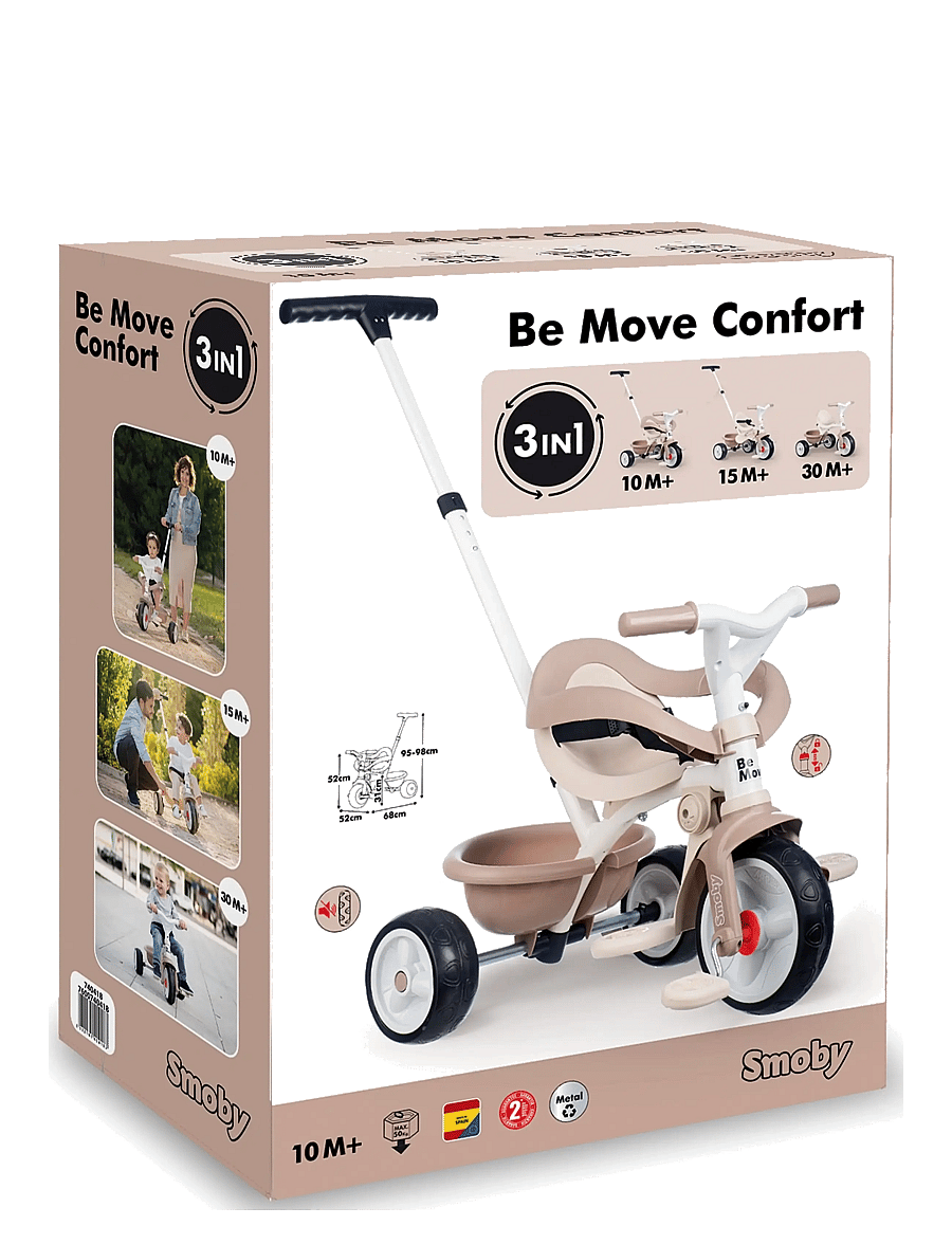 Smoby - Smoby Be Move Comfort Trehjuling Beige - gåbiler - green - 3