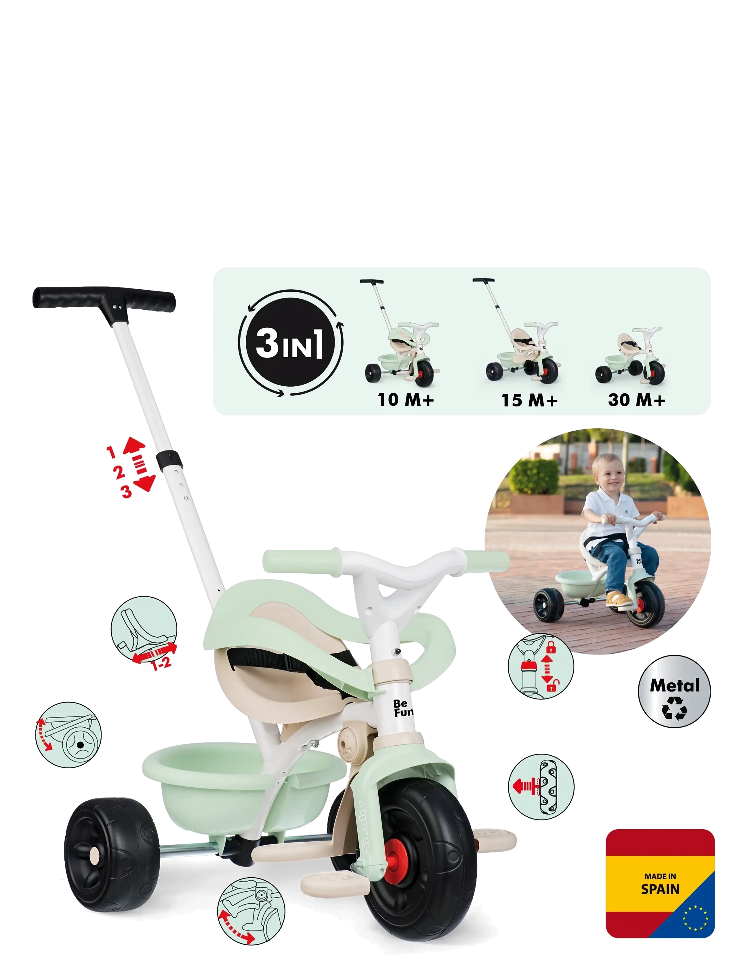 Smoby - Smoby Be Fun Comfort Trehjuling - bicycles - pink - 5