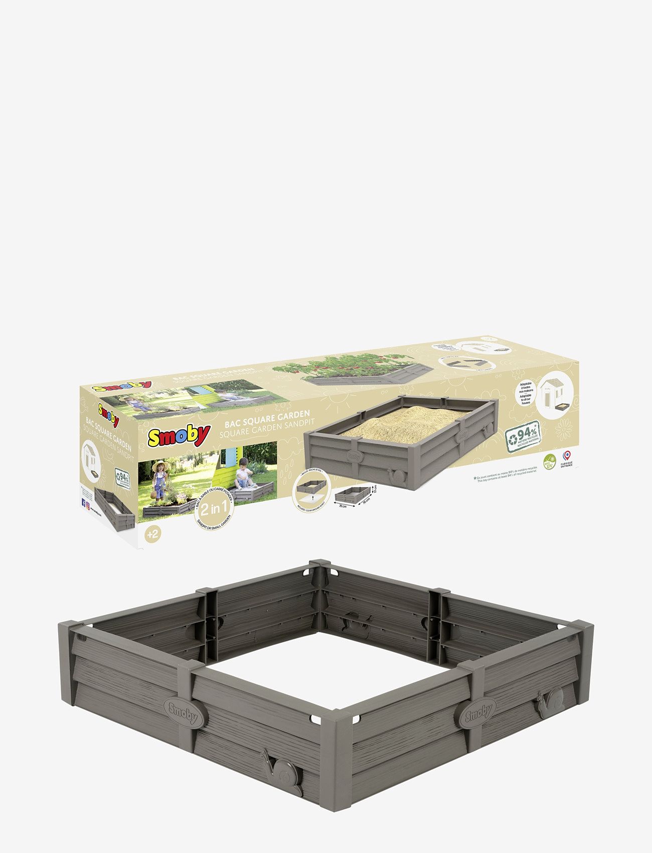Smoby - Smoby Square Garden Sandpit - sandkasse - brown - 2