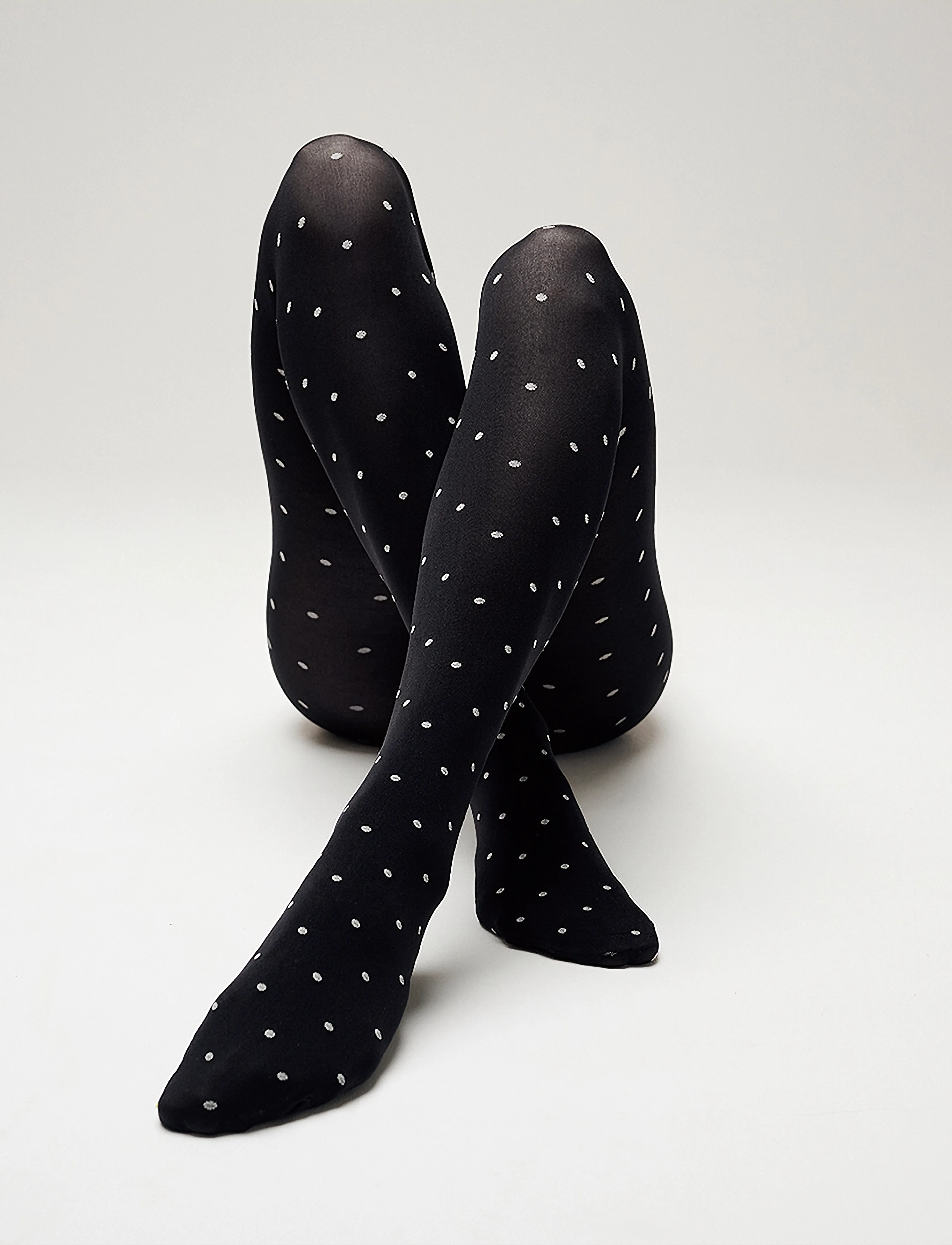 Sneaky Fox Dot Tights, One Size, Black, Lingeri > Strømpebukser & Leggings, Dame