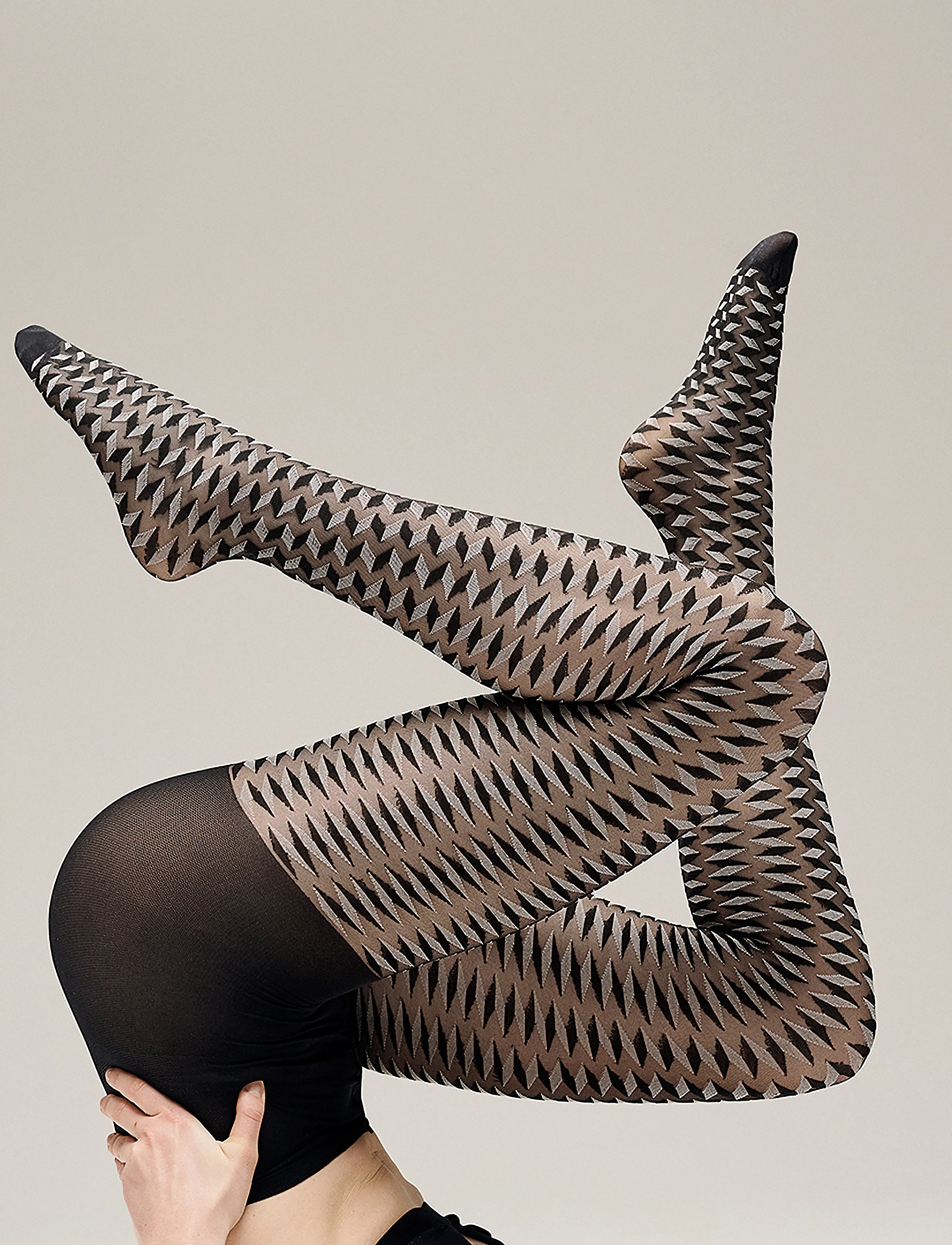 Sneaky Fox Harlow Tights, Kvinder, Mønstrede Strømpebukser, Sort, Str: ONE SIZE