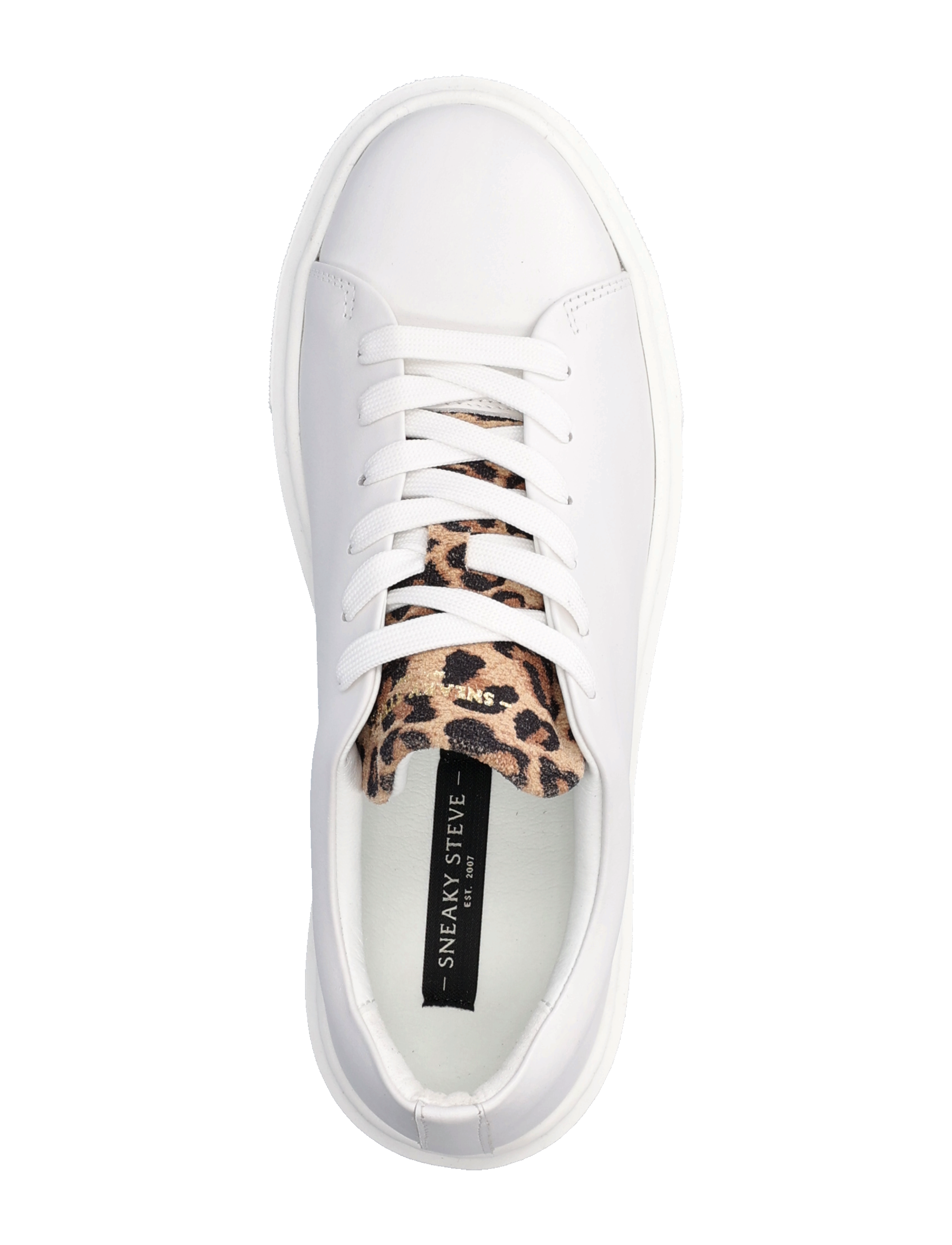 Sneaky Steve - Field W Leather Shoe - white/beige leopard - 3