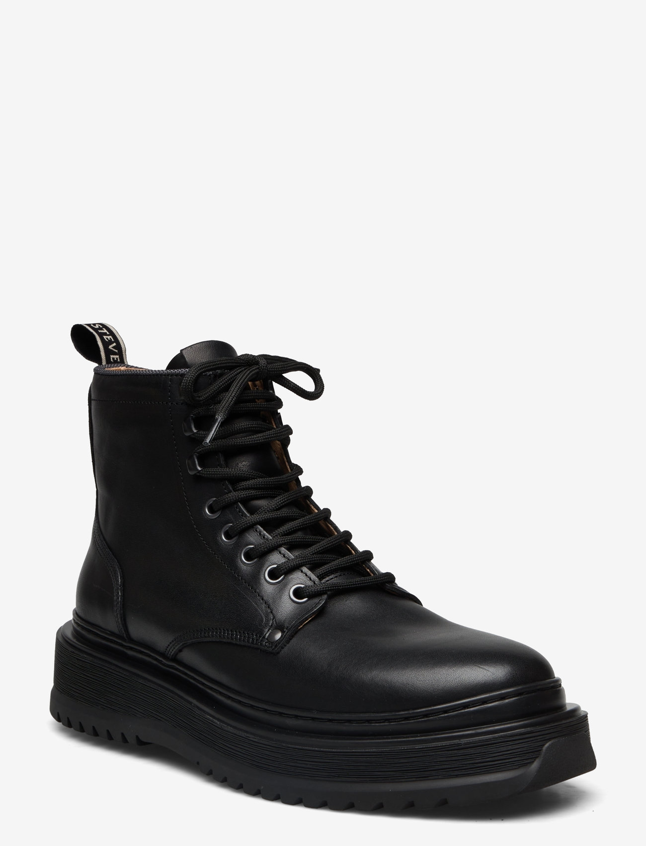 Sneaky Steve - Slack U Leather Shoe - støvler med snøre - black - 0